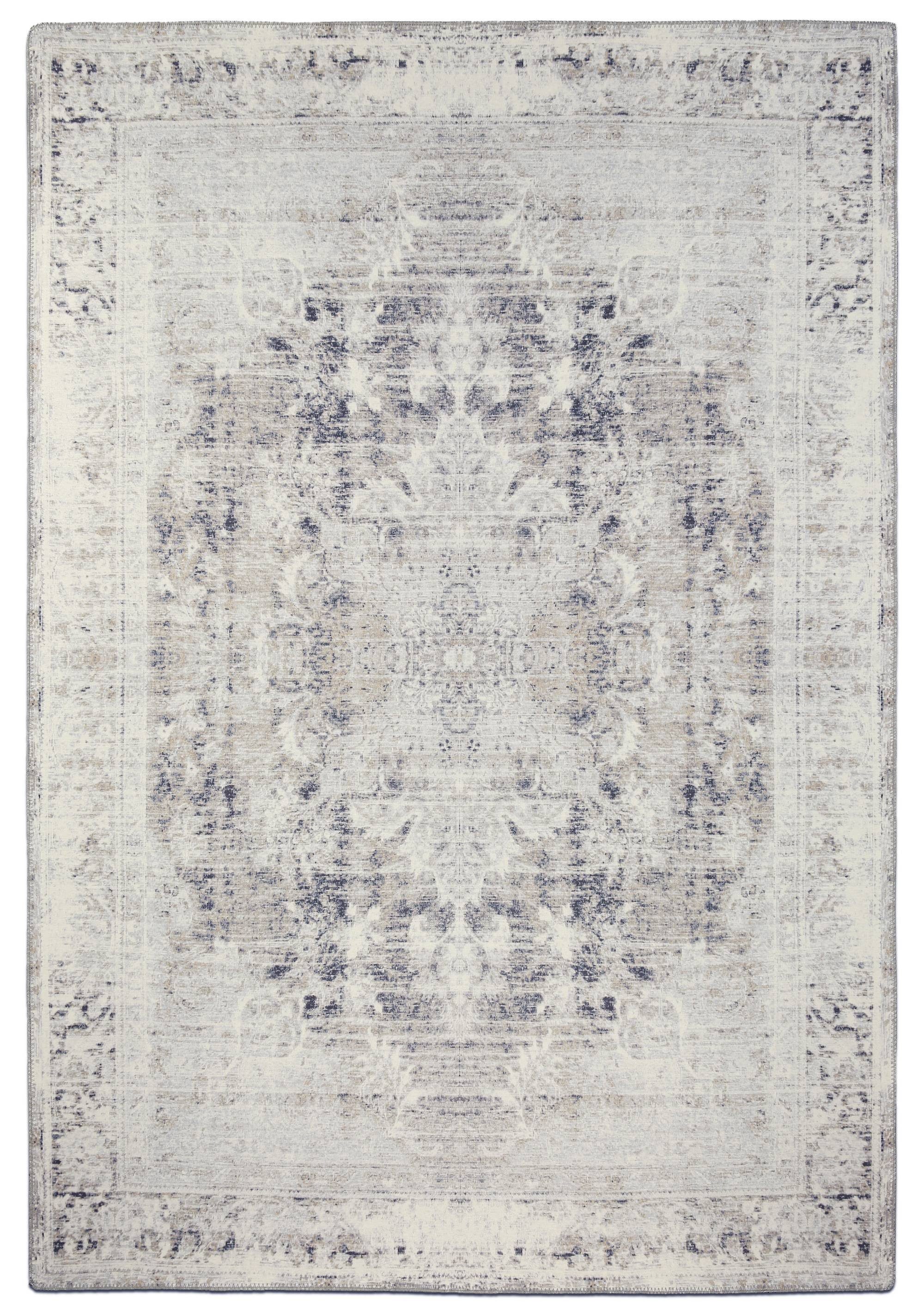 Orientteppich SALEM, GMD Living, rechteckig, Höhe: 6 mm, flachgewebter Teppich mit orientalischem Design, 80 x 150 cm creme, grau