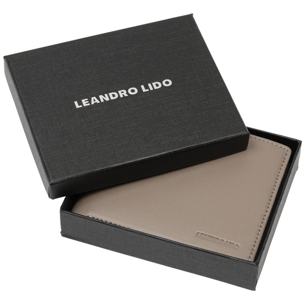 LEANDRO LIDO Geldbörse LEANDRO LIDO Classic Brieftasche, schmal und flach, passt in jede Hosen- und Jackentasche
