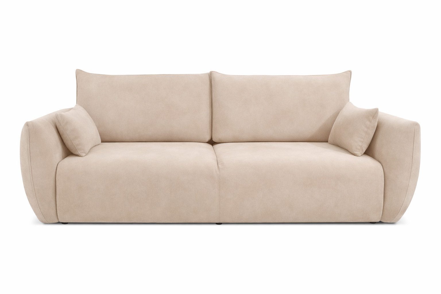 Kaiser Möbel Schlafsofa Sofa mit Schlaffunktion und Bettkasten,Veloursstoff Salvador, Zephira, Integrierter Bettkasten aus weißer Möbelplatte,Veloursstoff Salvador