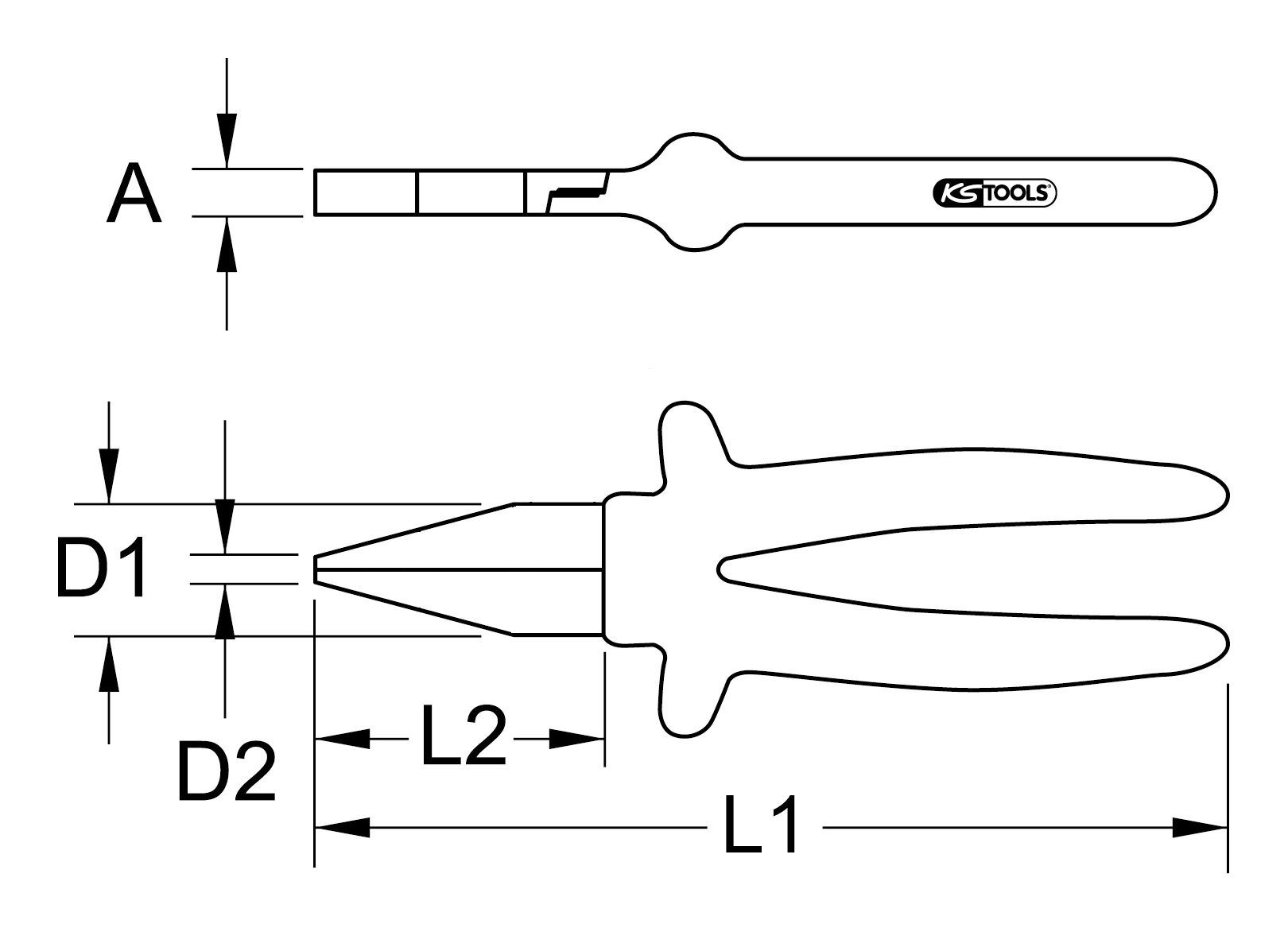 Thumbnail - KS Tools Flachzange, 1000V, kurze Backen, 160 mm