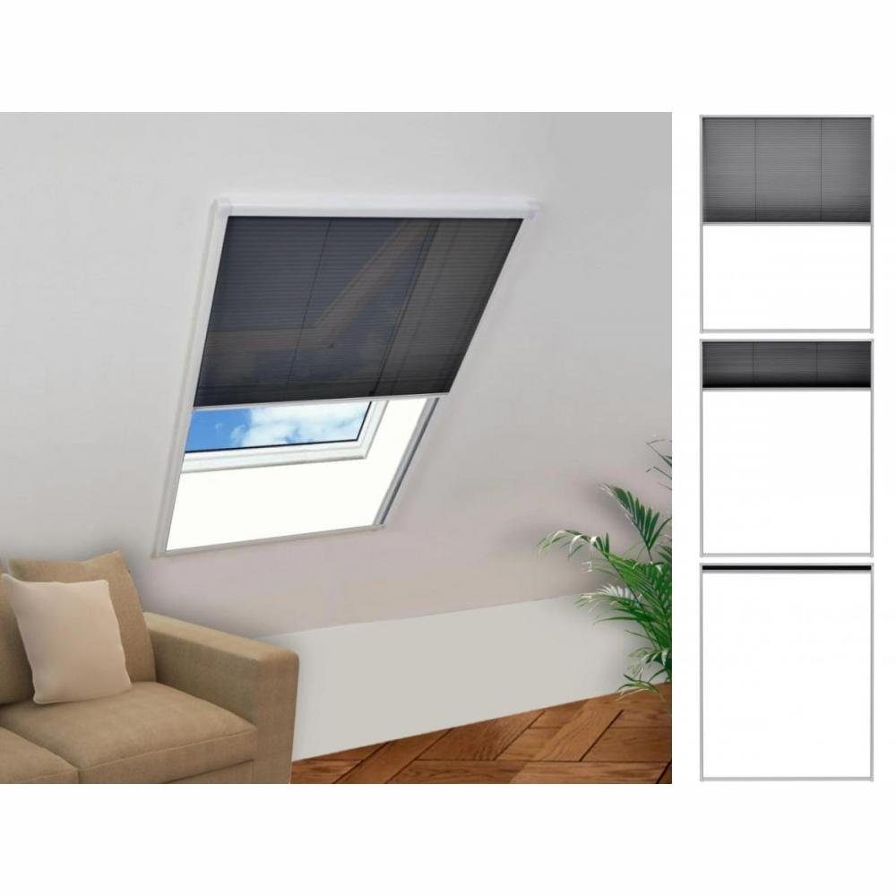 vidaXL Insektenschutz-Fensterrahmen Insektenschutz-Plissee für Fenster Aluminium 80 x 100 cm Fliegengitter