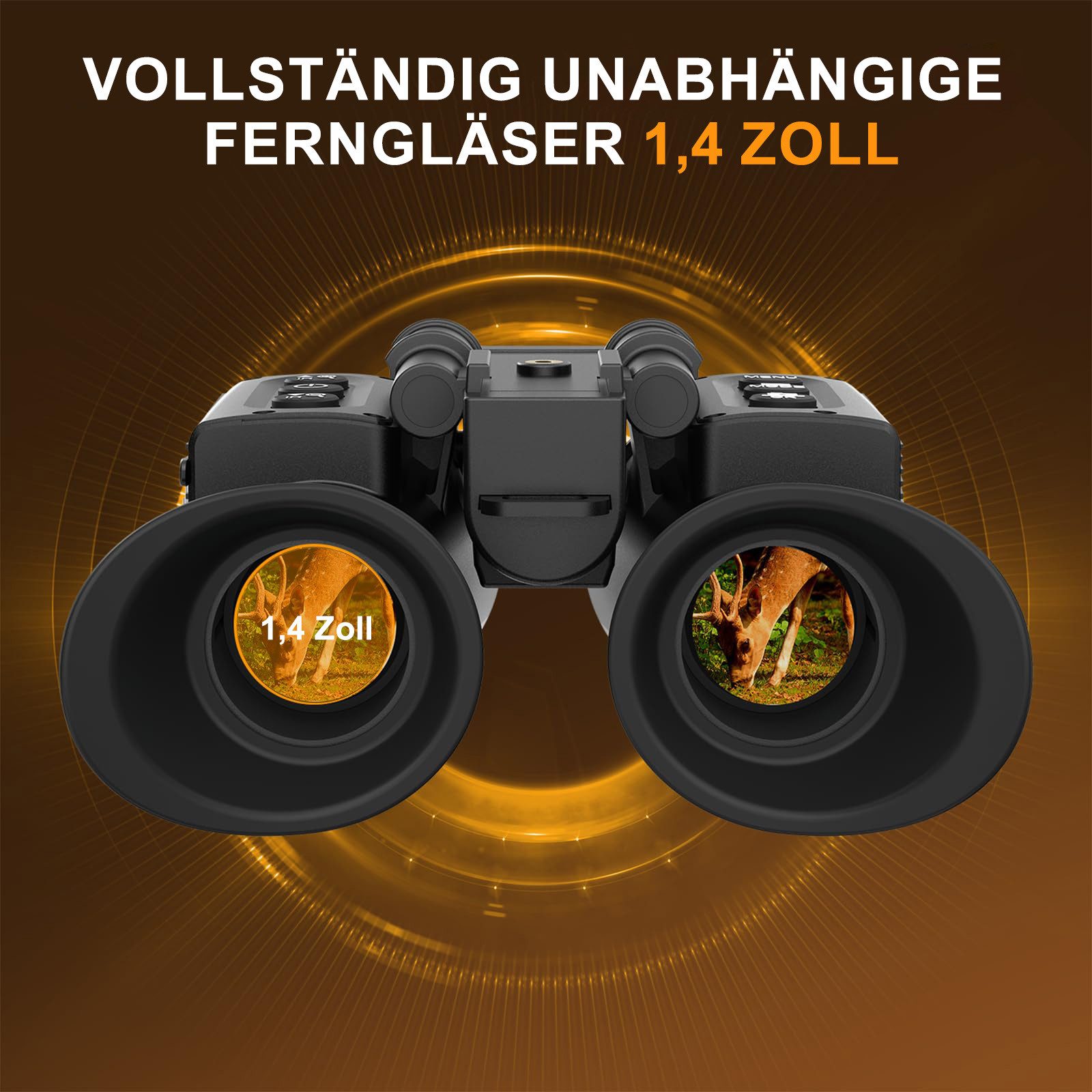 Mutig Nachtsichtgerät mit 3D-Vision-Effekt Infrarot Digital 8X Zoom Fernglas (Nachtsichtbrille Jagdfernglas für Erwachsene Nachtsicht & Tag Militär)