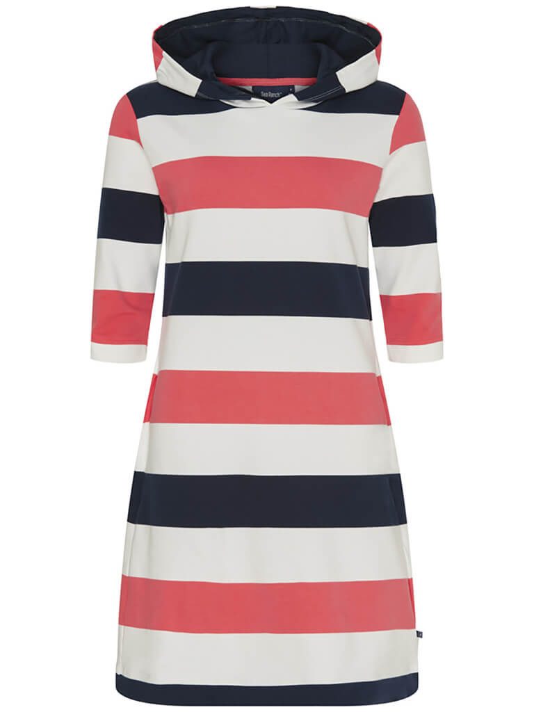 Sea Ranch Shirtkleid Damen Sweatshirt-Kleid Ronja Streifen-Design mit Kapuz günstig online kaufen