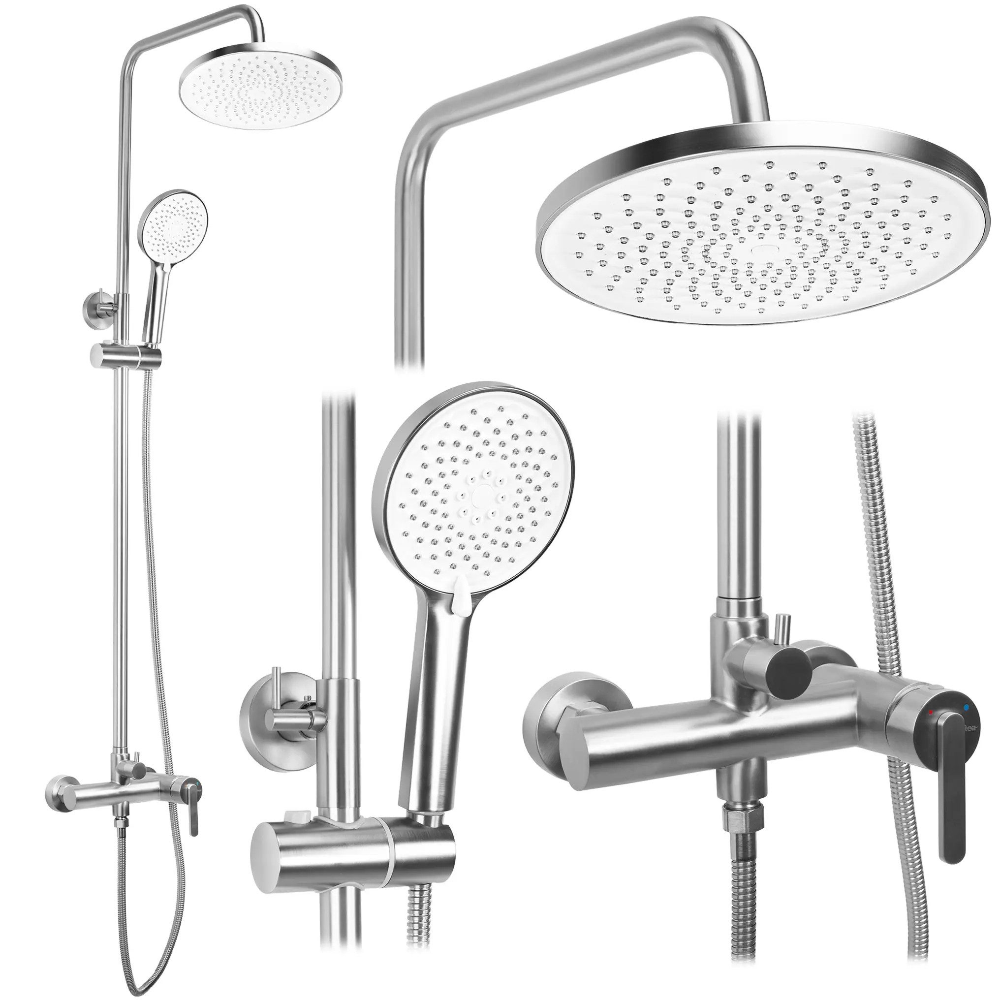 wohnwerk.idee Duschsystem Regendusche Dusche Set Regenbrause Handbrause Bad, erhältlich in Titan, Kupfer matt, Gold matt, Chrom matt und Schwarz