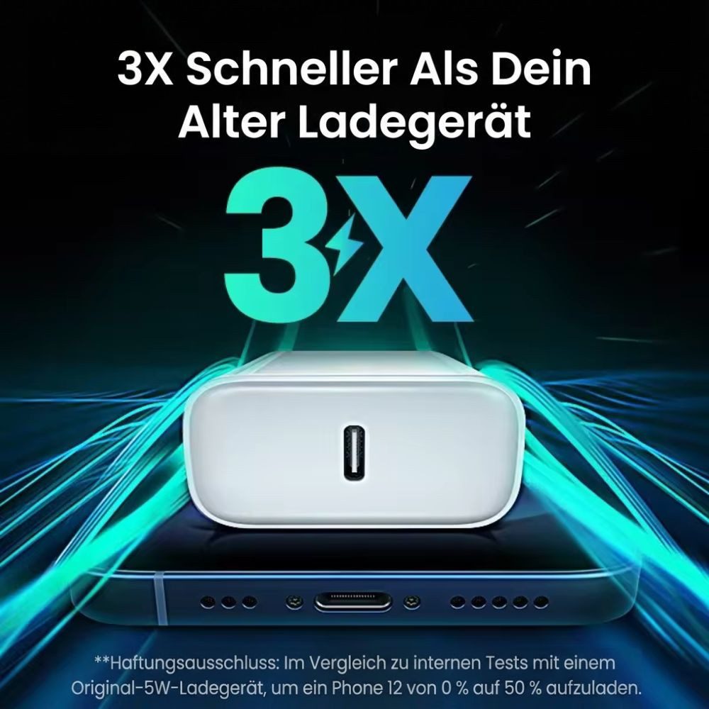 Montegoni 30W PD Schnellladegerät USB C auf Lightning Kabel für iPhone Smartphone-Ladegerät (Ladegerät Kabel Set, 1 Stück Schnellladegerät mit USB-C-auf-Lightni – Bild 4 von 5
