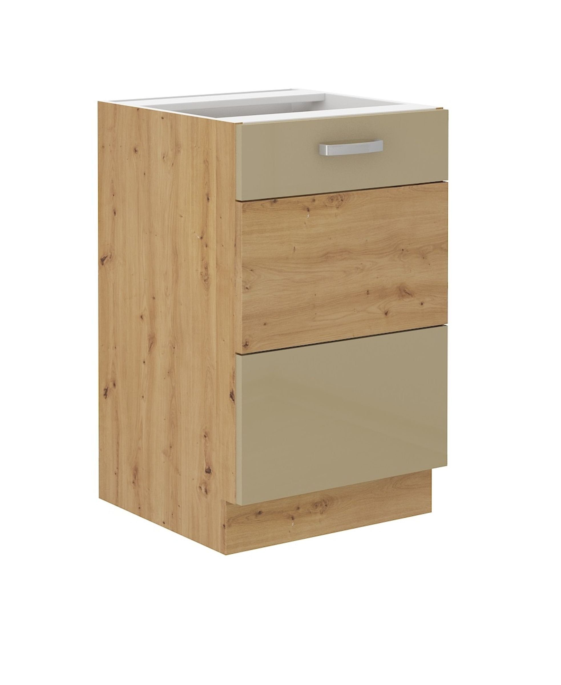 Küchen-Preisbombe Spülenschrank 50 cm Eiche Artisan Cappuccino Hochglanz Кухніzeile Кухніblock Küche
