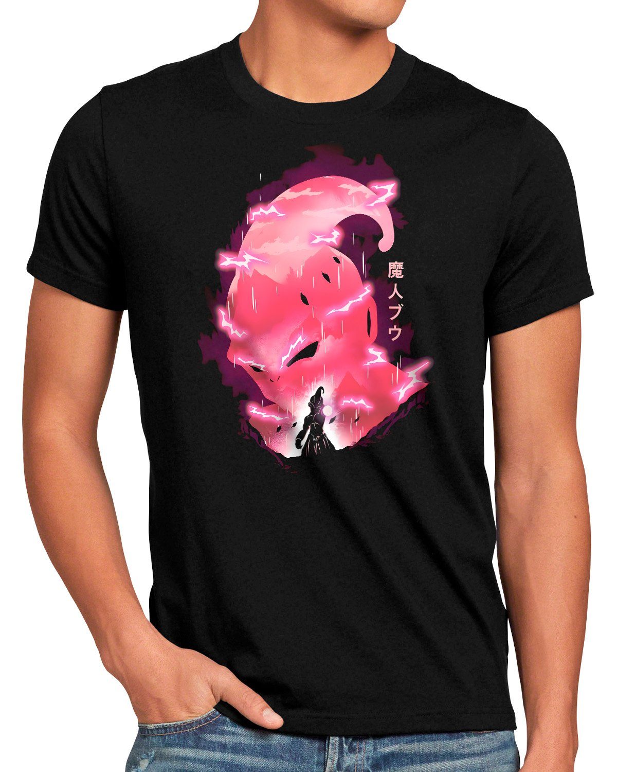 style3 Print-Shirt Herren T-Shirt Pink Supremacy songoku breakers gt dragonball z kakarot super the