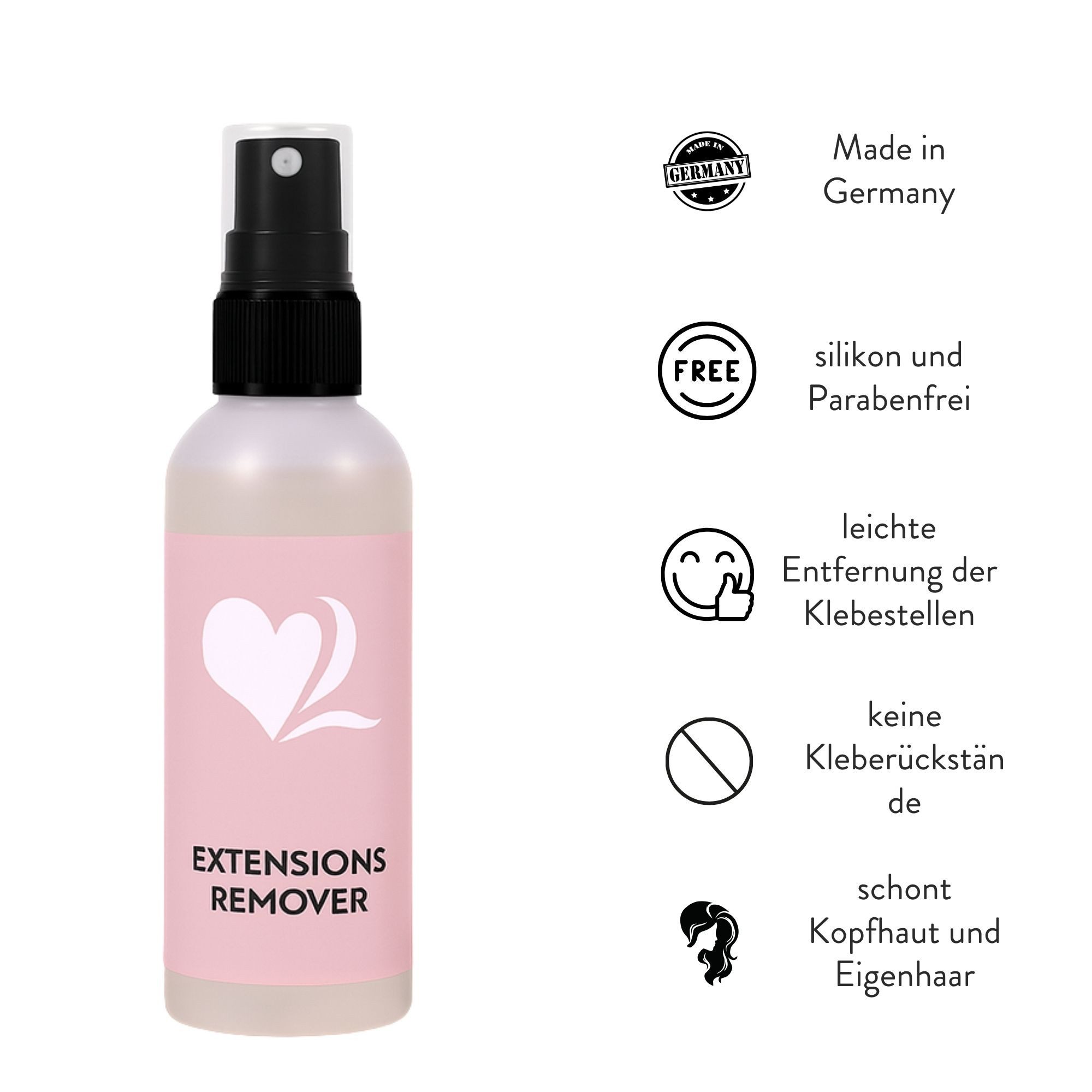 hair2heart Echthaar-Extension Bondinglöser zum Entfernen von Bonding Extensions 100ml