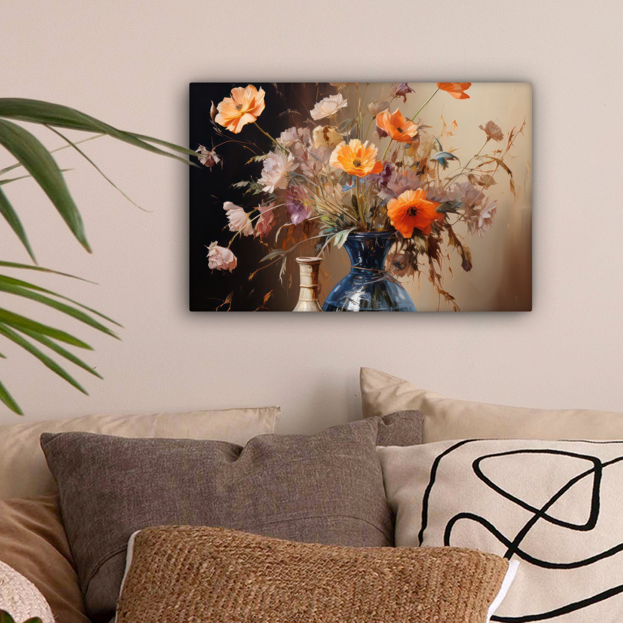 OneMillionCanvasses® Leinwandbild Blumenstrauß - Blumen - Ölfarbe - Stillle günstig online kaufen