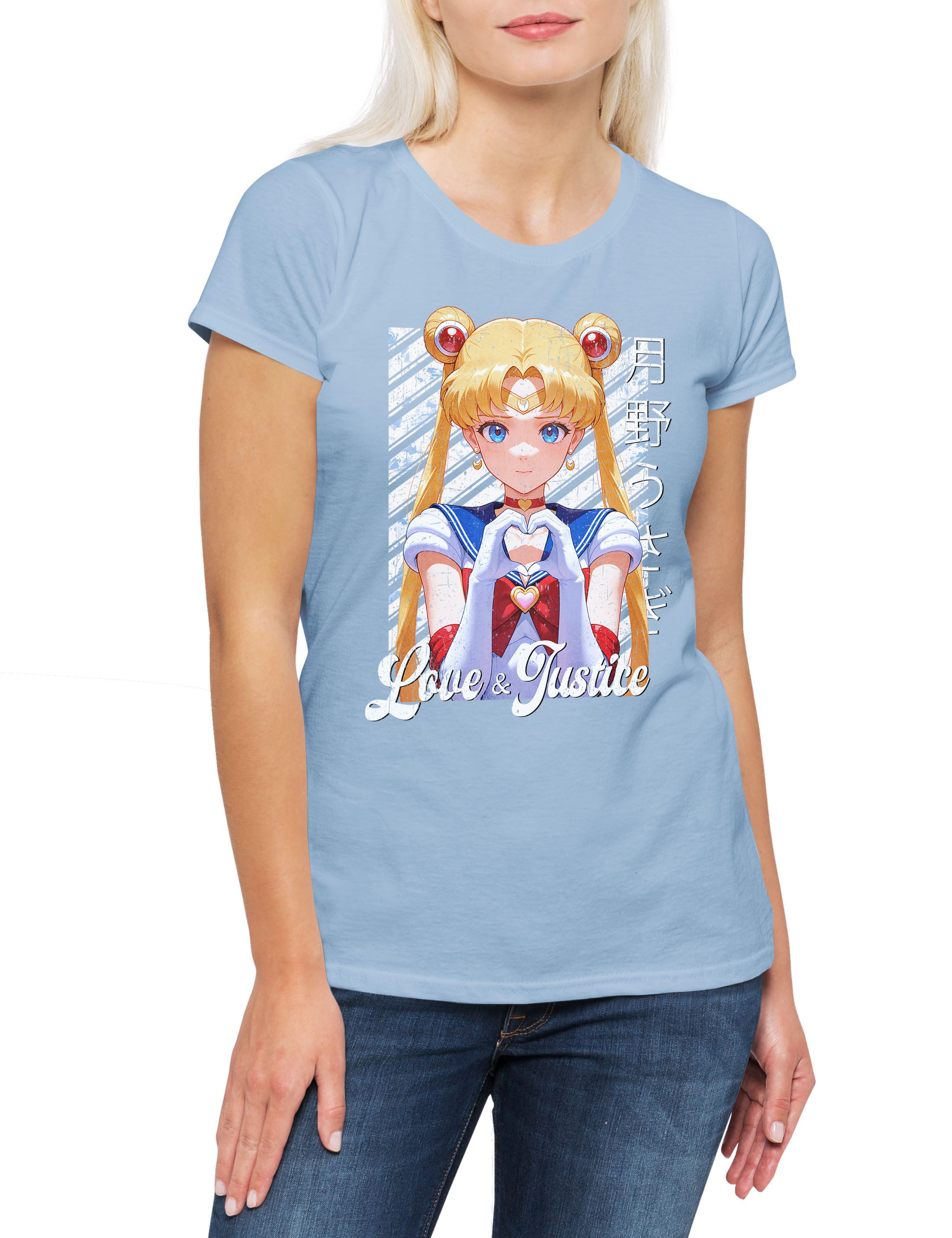 Urban Backwoods Print-Shirt Love And Justice Damen T-Shirt Anime Sailor Girl Usagi Tsukino (1-tlg) Princess Serenity Moon Wild