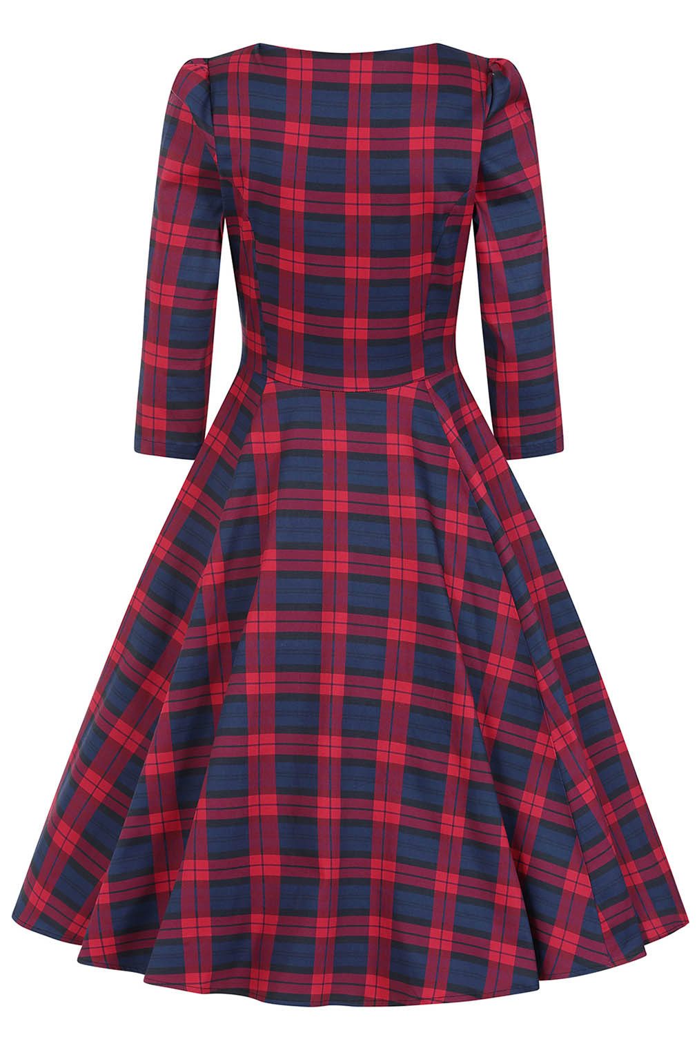 Hearts & Roses London A-Linien-Kleid Margot Tartan Kariert Vintage Retro 50er