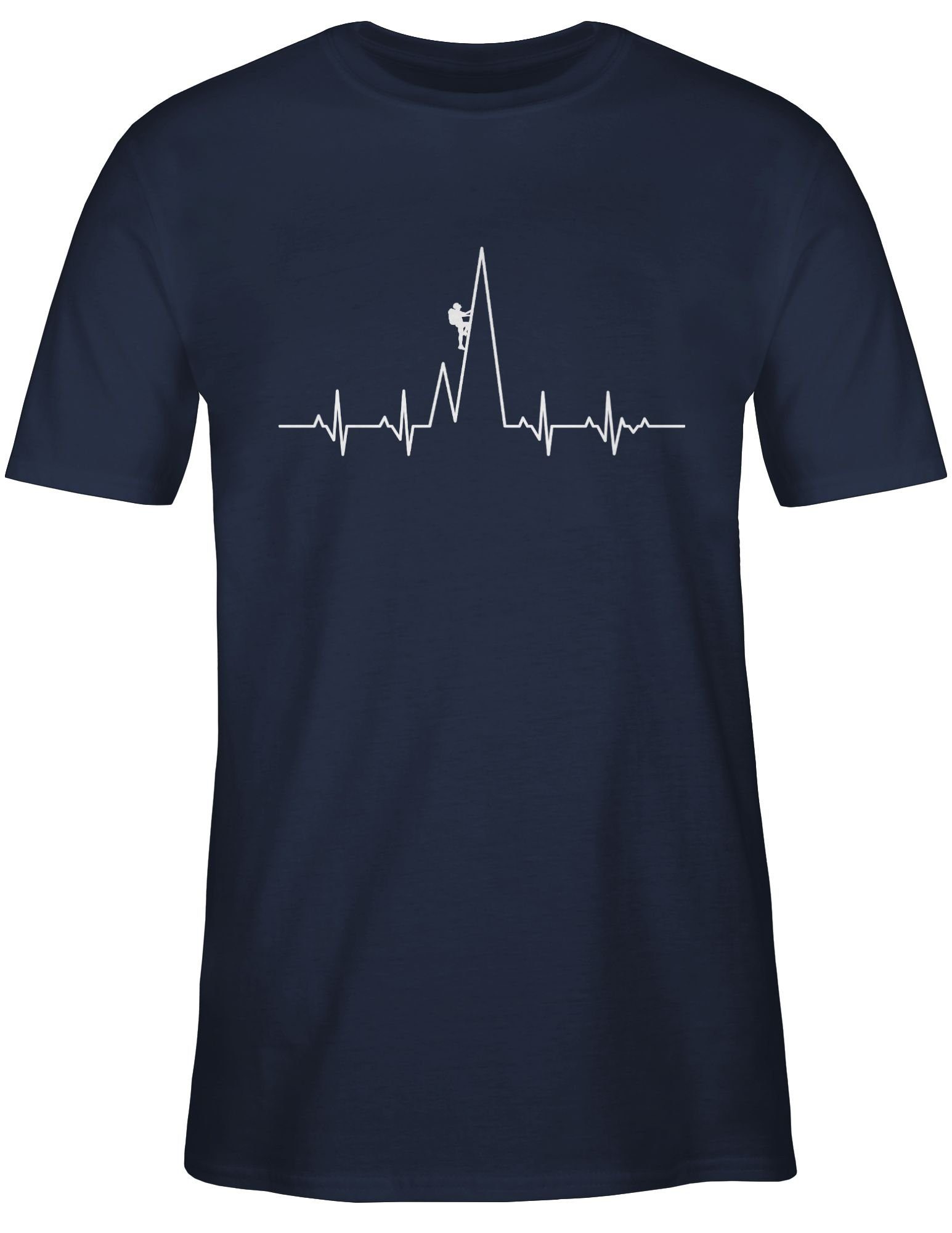 Shirtracer Navy Herzschlag T-Shirt Sport Blau Kletterer Zubehör 03