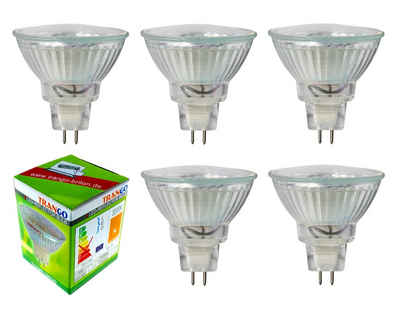 TRANGO LED-Leuchtmittel, 5er Set MR16030 LED Leuchtmittel mit MR16 Fassung zum Austausch von herkömmlichen Halogen Leuchtmittel MR16 I GU5.3 I G4 12 Volt 3000K warmweiß, 5 St., Glühlampe, Reflektor Lampe, LED Birnen