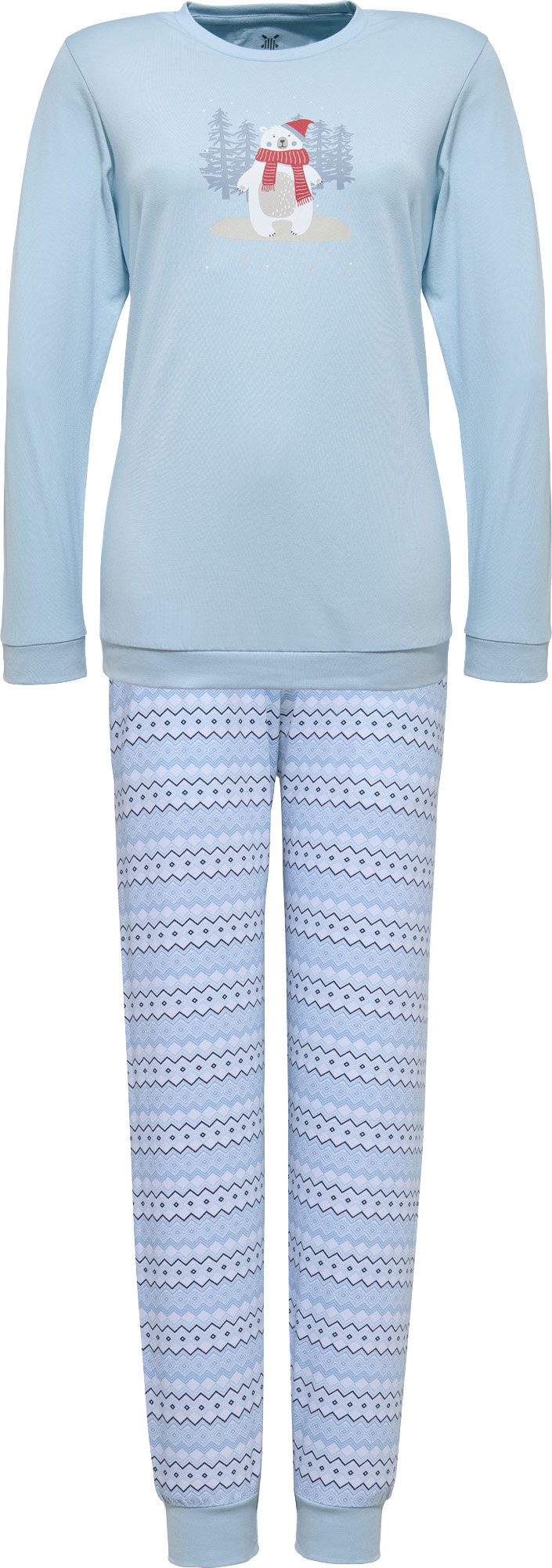 Erwin Müller Pyjama Damen-Schlafanzug Single-Jersey gemustert