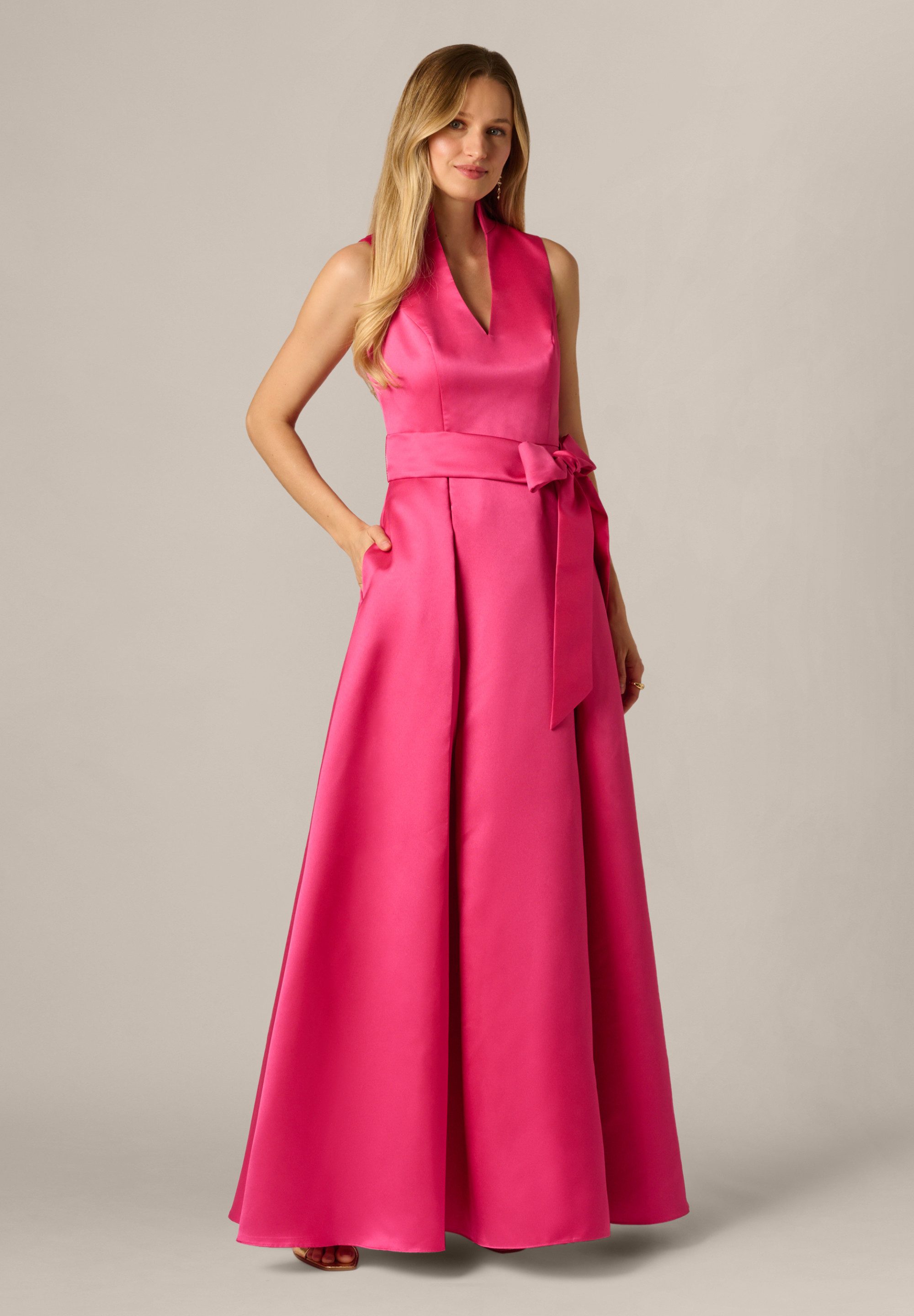 Adrianna Papell Abendkleid Petite Mikado Tie Front Dress Elegant, lustrous, sleeveless ballgown