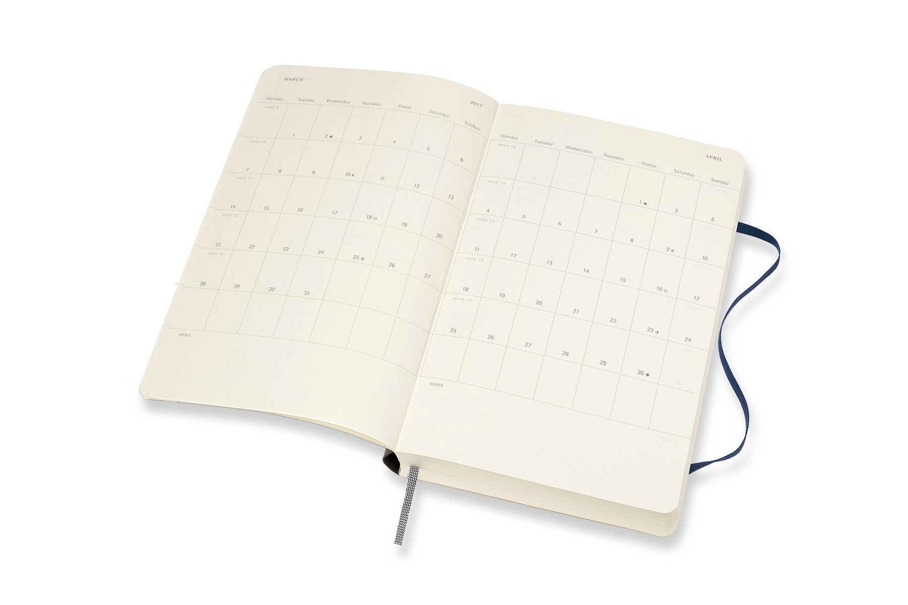 MOLESKINE Buchkalender, 18 Monate Tageskalender 2021/2022 - Weicher Einband  - Englischer Kalender - Large/A5 - 1 Tag = 1 Seite - Rechts Linierte Seite  - Schwarz