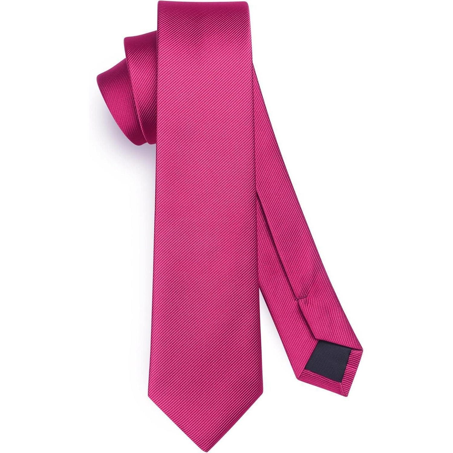 LuxusKollektion Krawatte Krawatte Herren Seide 6cm Hochzeit Party Business Dunkelrosa