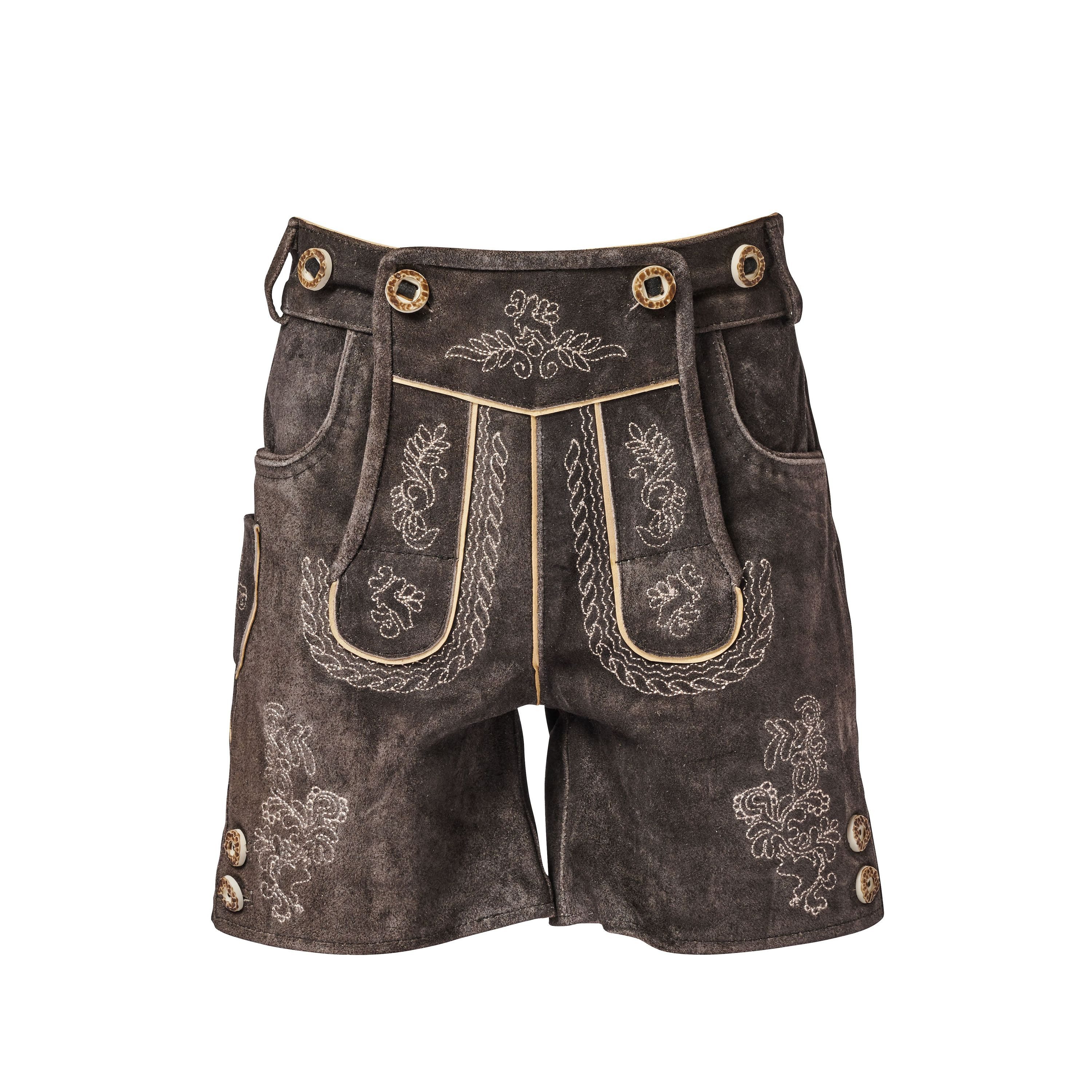 Trachtenkult Trachtenlederhose Kurze Ziegenlederhose Franz für Jungs