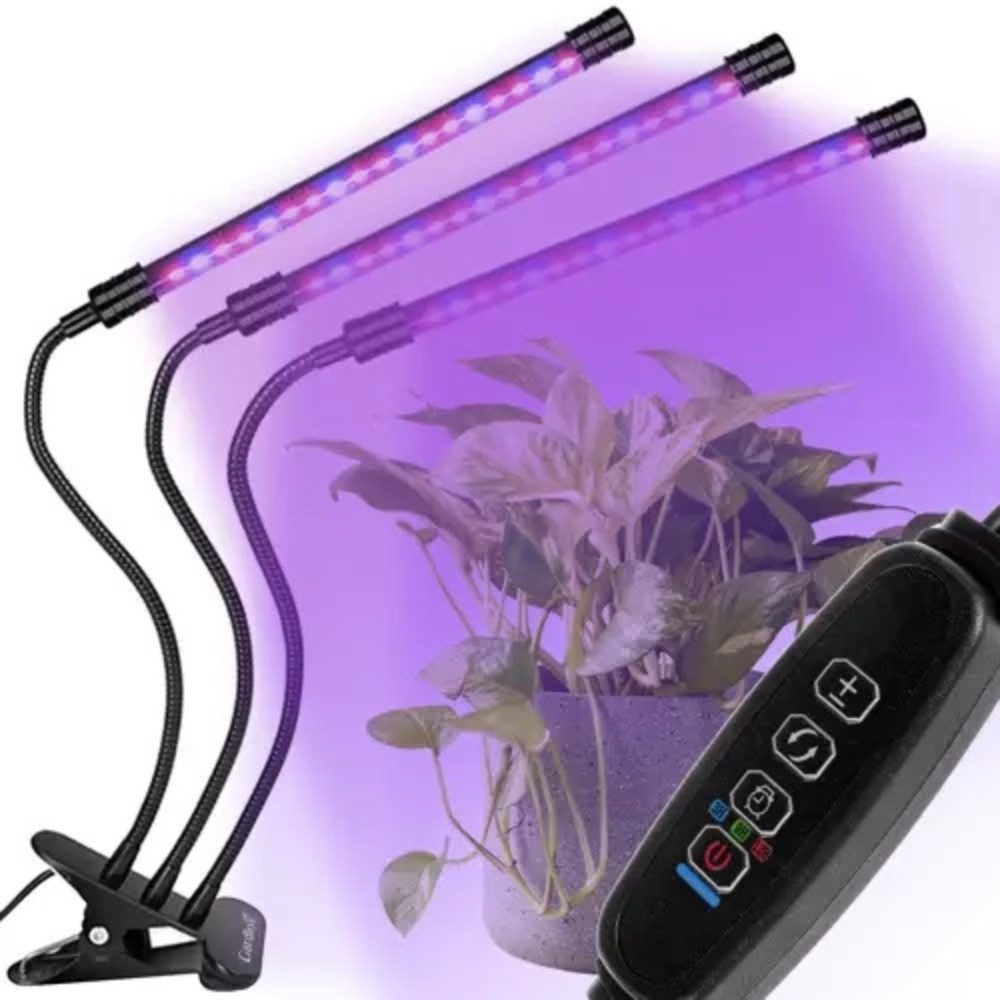 Gardlov Pflanzenlampe LED Licht Pflanzen, Pflanzenwachstum, LED fest integriert, 3 Lichtmodi: rot, blau und gemischt, Beleuchtungsintensität einstellbar in 9 Stufen