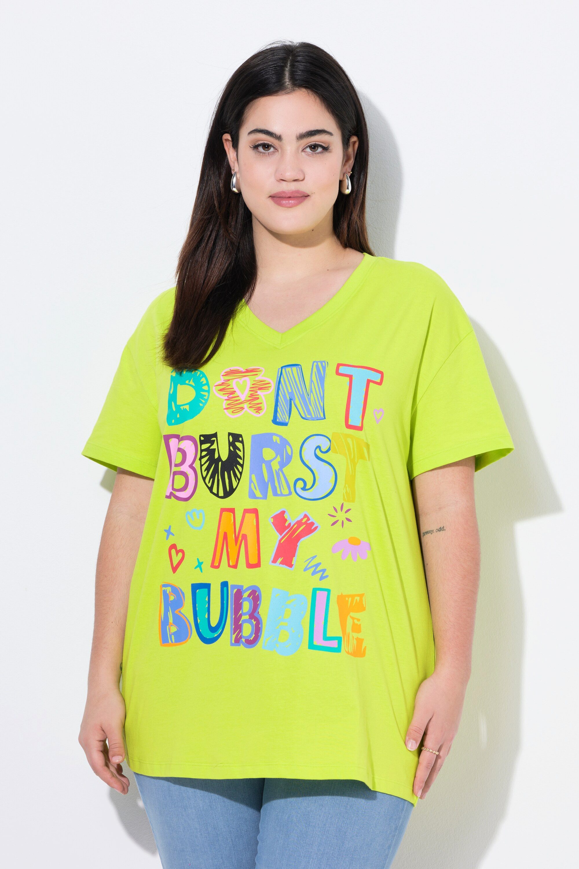 Angel of Style T-Shirt T-Shirt Boxy Fit bunter Schriftzug