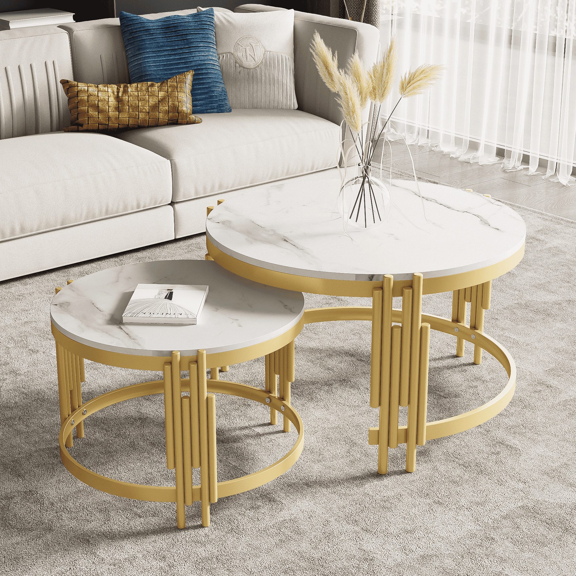 BlingBin Couchtisch Moduliertes Couchtisch-Set, Beistelltisch Runder Kaffee günstig online kaufen