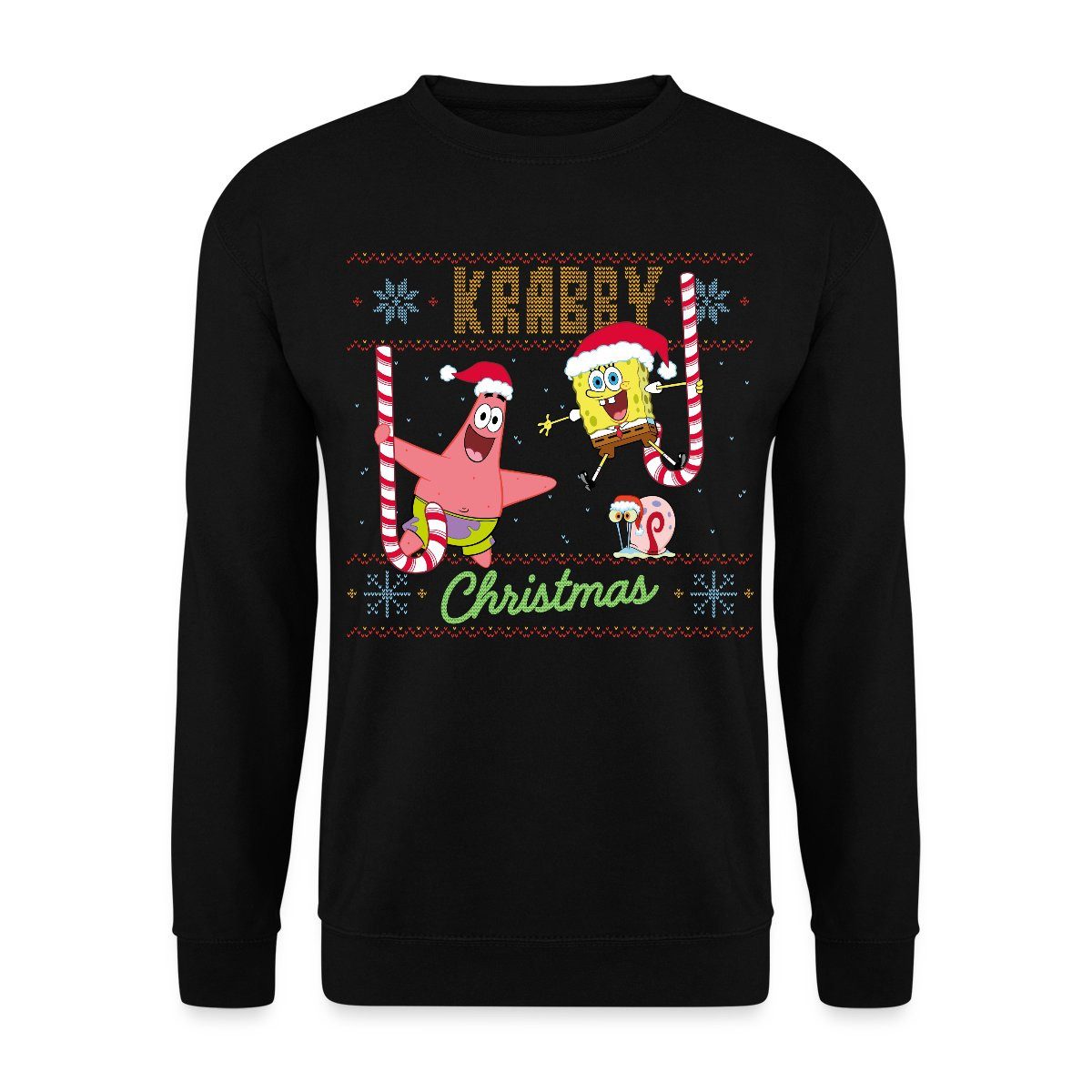 Sweatshirt SpongeBob Schwammkopf Krabby Ugly Christmas Unisex Pullover