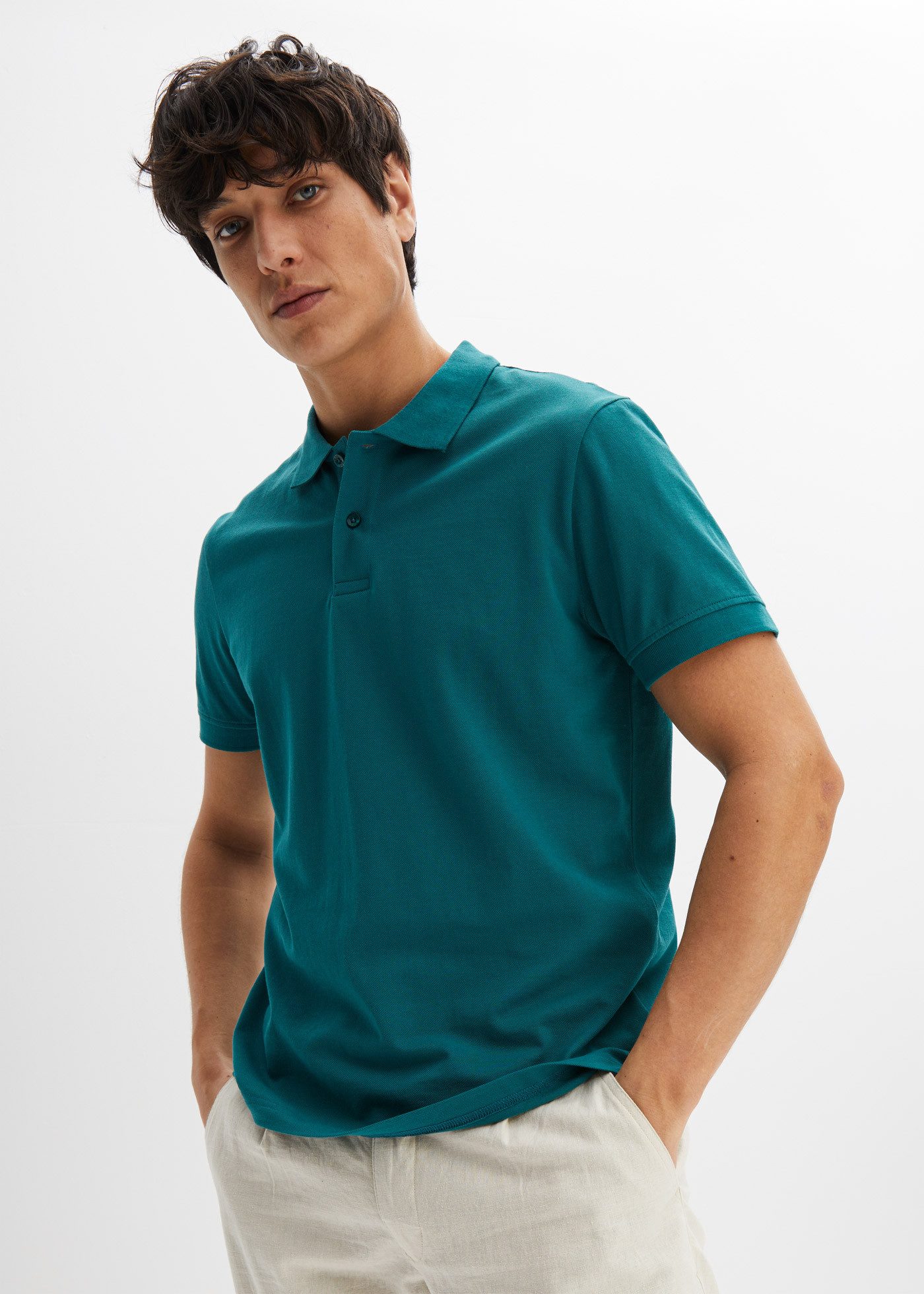 bonprix Poloshirt (1-tlg) Regular Fit, Kurzarm, aus hautfreundlicher Baumwolle
