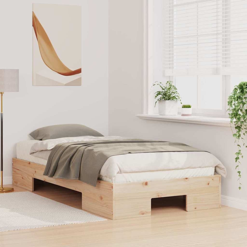 vidaXL Bett Bettgestell Braun 75 x 190 cm (1-tlg) günstig online kaufen