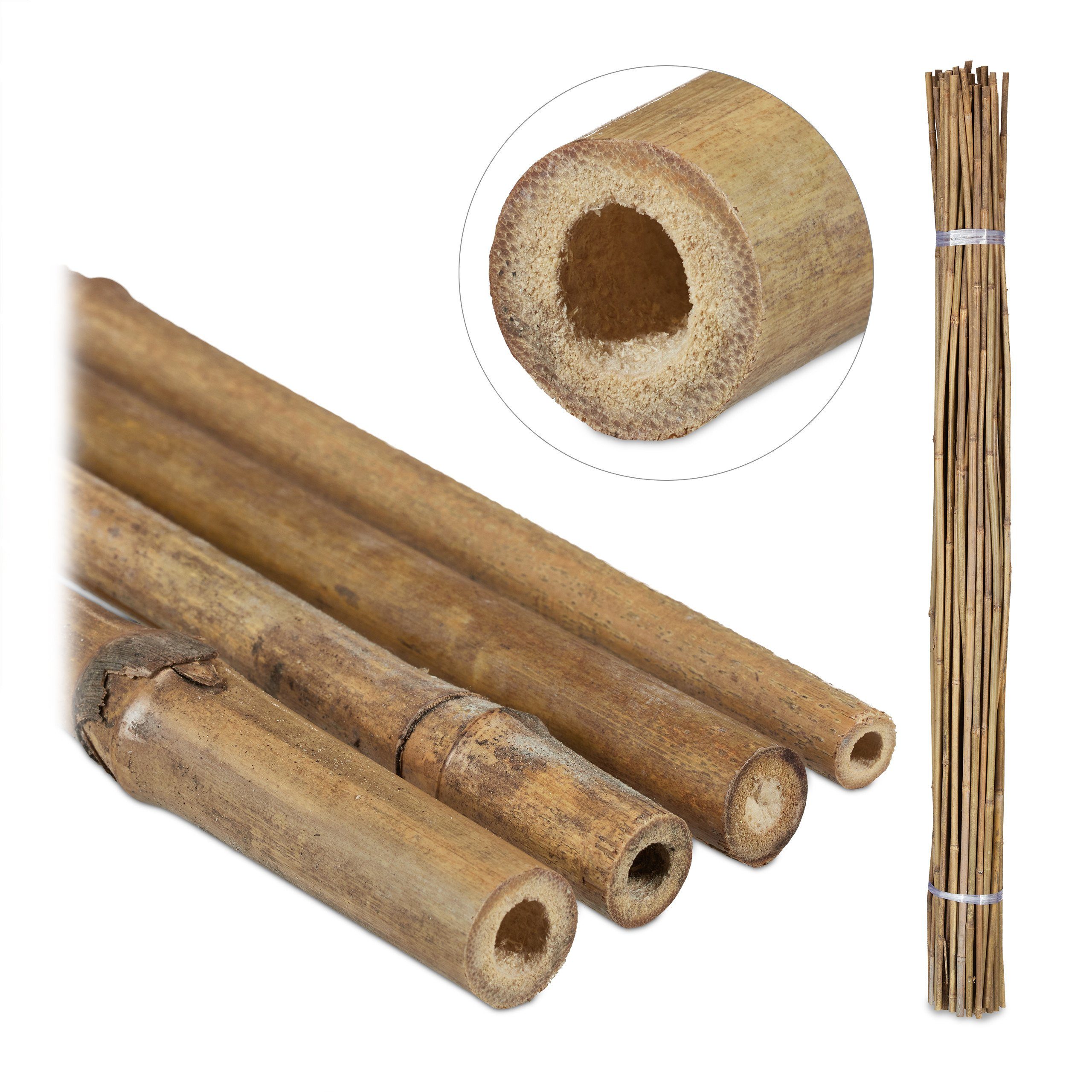 relaxdays Rankhilfe 40x Bambusstäbe 150 cm günstig online kaufen