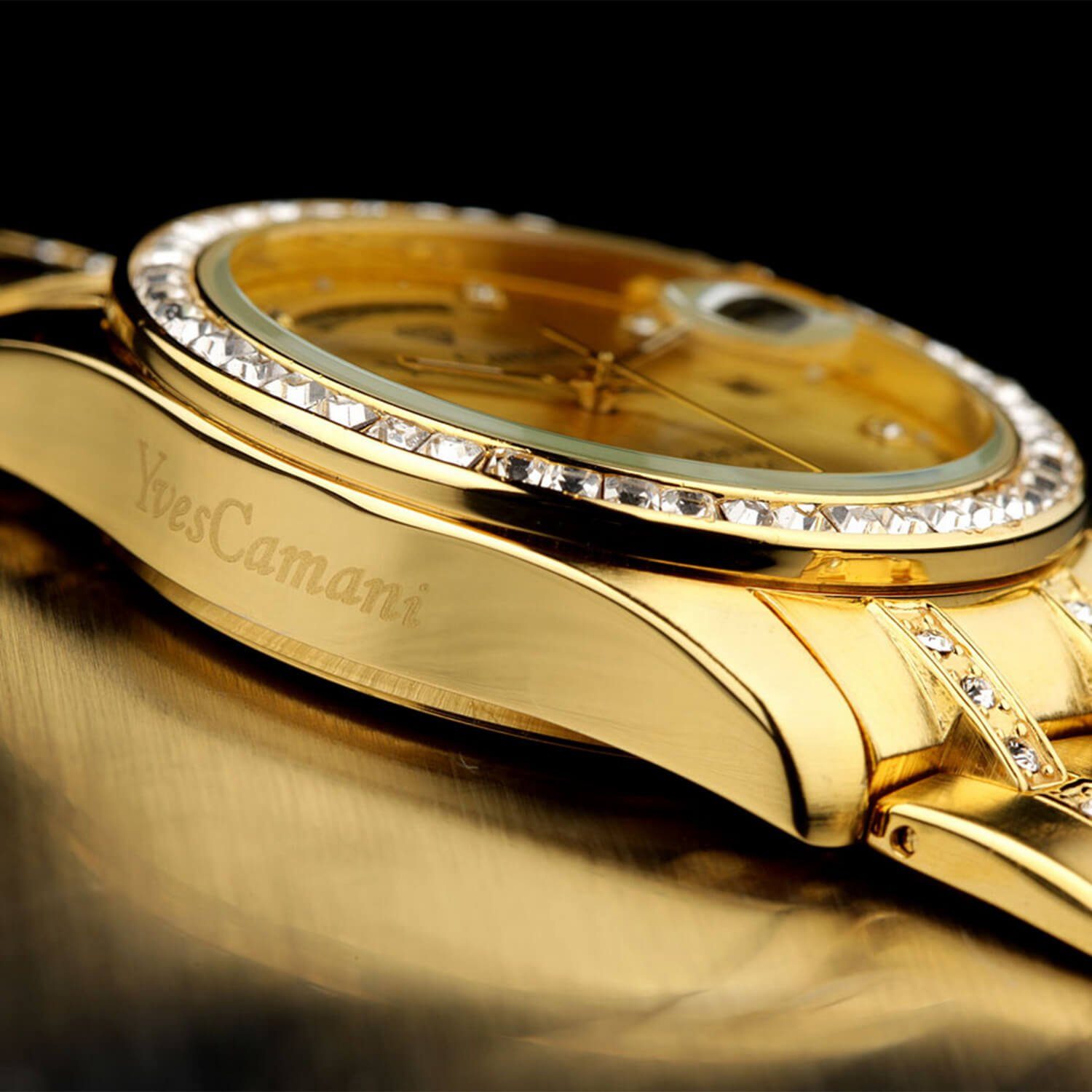 Yves Camani Quarzuhr AURON, Kratzfeste Mineralglas, 3 ATM, funktionaler Datumsanzeige