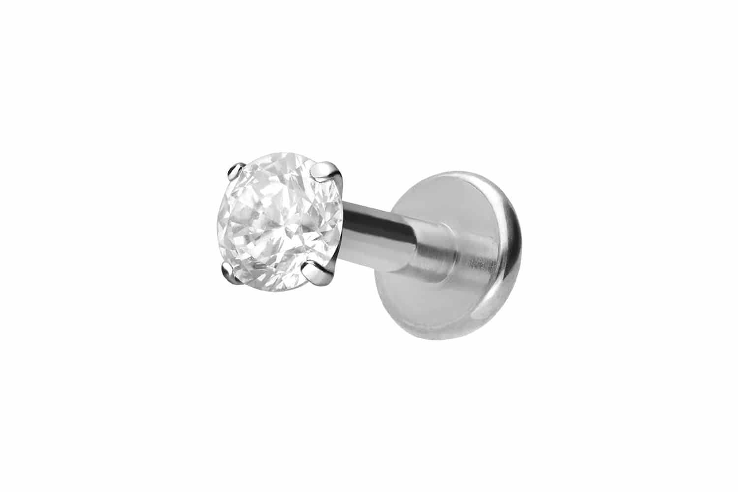 PIERCINGLINE Piercing-Set Titan Labret mit Innengewinde EINGEFASSTER KRISTA günstig online kaufen