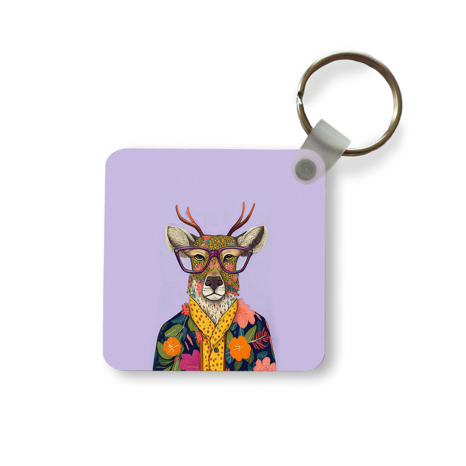 Schlüsselanhänger Hirsche - Tiere - Blumen - Hippie