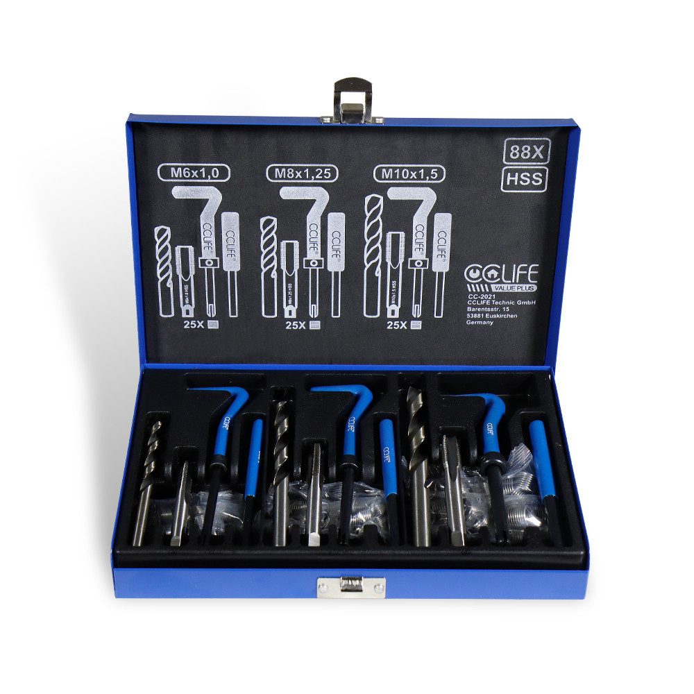 Gewindebohrer 88tlg Gewinde Reparatur Gewindereparatur Werkzeug Satz Auto M6 M8 M10
