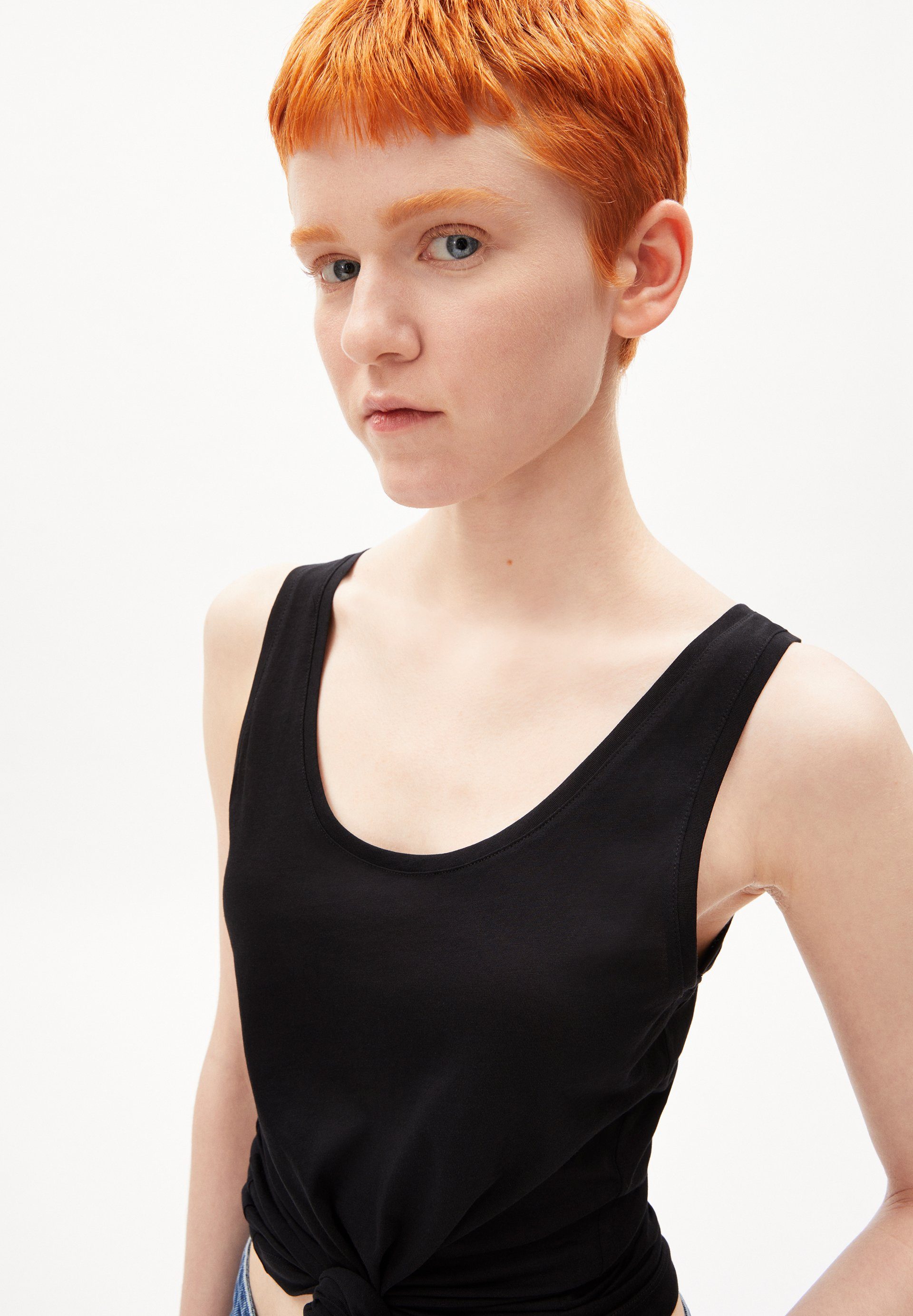 Armedangels Shirttop BELISAA SOFT Top Slim Fit aus Bio-Baumwolle (Slim Fit) Rundhalsausschnitt