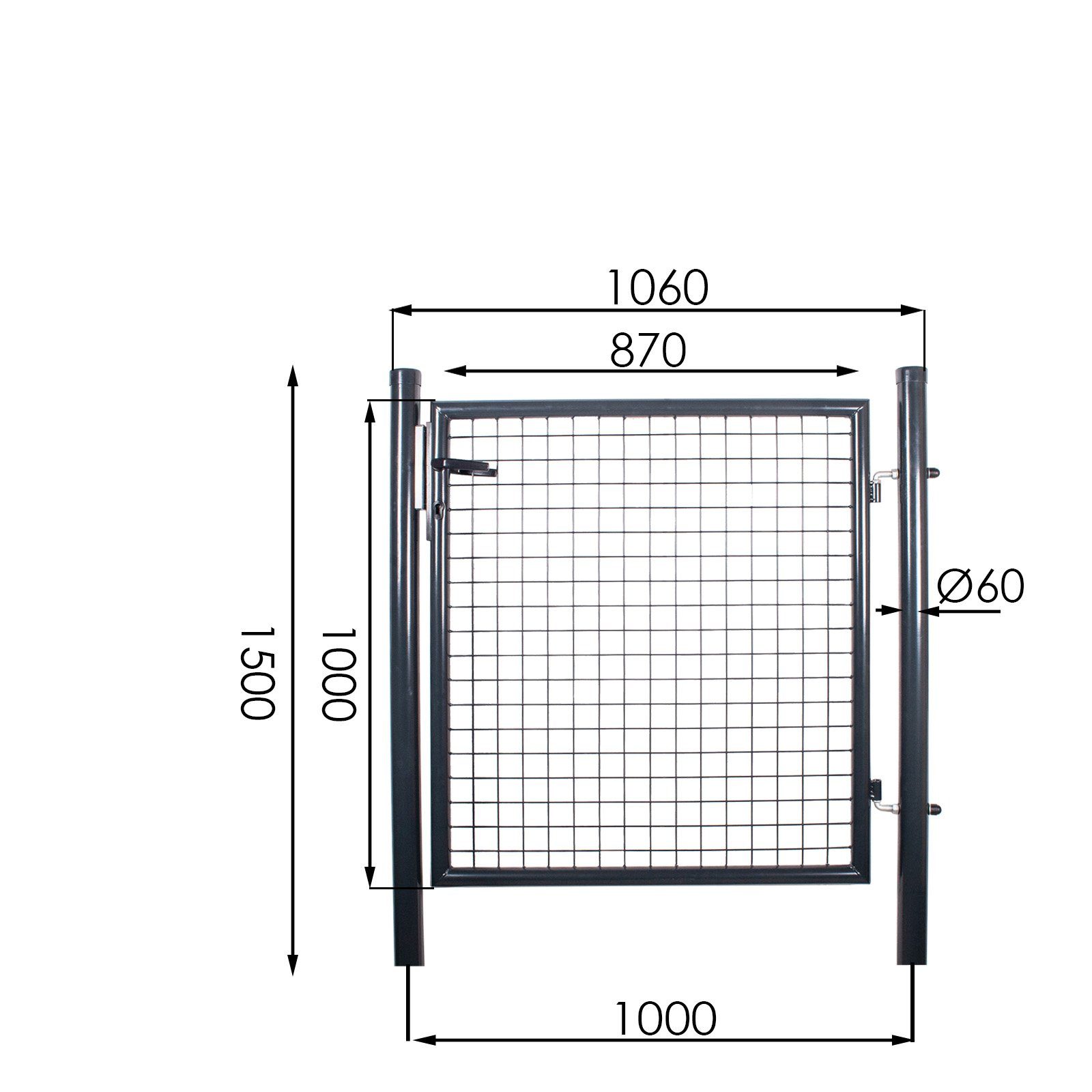 ATTAS Gartentor Gartentor Gartentür Hoftor Gartenpforte günstig online kaufen