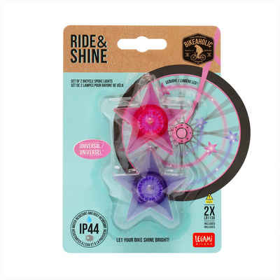 Legami Fahrradreflektor Set mit 2 Lichtern für die Fahrradspeichen - Ride & Shine Einhorn