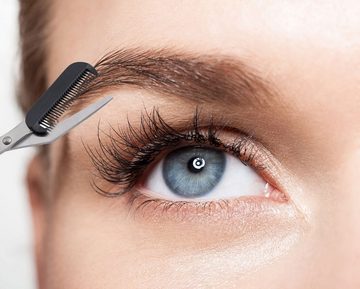 K-Pro Augenbrauenschere Augenbrauenschere - Schere abnehmbarer Augenbrauen Kamm