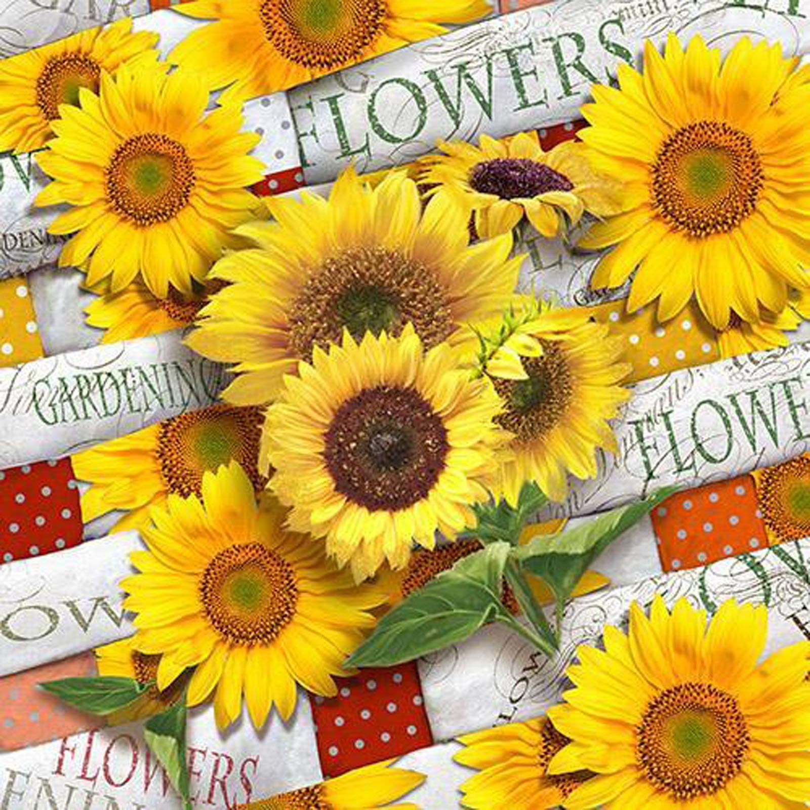 PAPSTAR Papierserviette 200 Stück Servietten, 3-lagig 1/4-Falz 33 x 33 cm Sunflower Field
