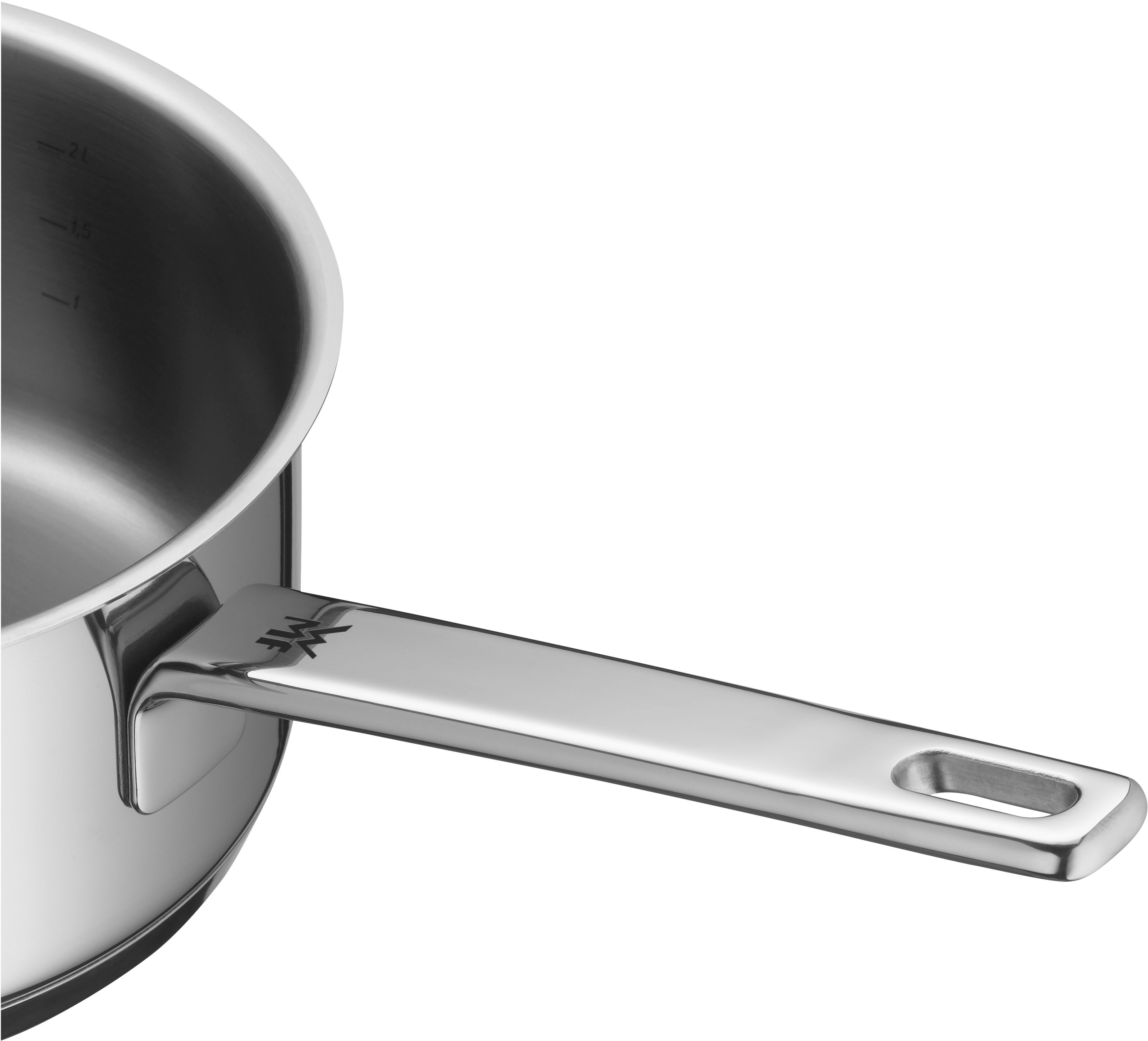 WMF Kasserolle Compact Cuisine, Cromargan® Edelstahl Rostfrei 18/10 (1-tlg), wärmeduzierende Hohlgriffe, Innenskalierung, Schüttrand