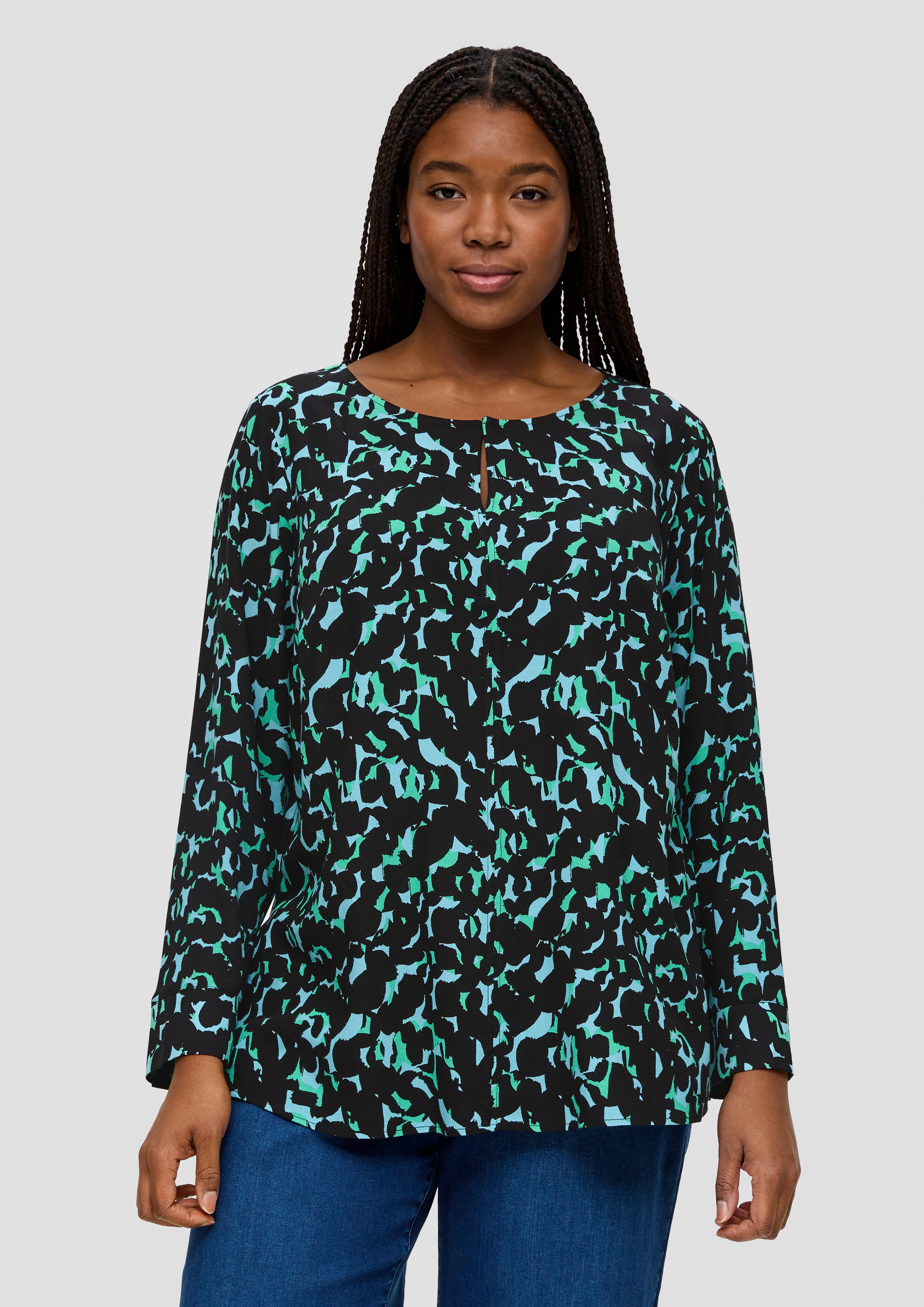 TRIANGLE Langarmbluse Crêpe-Bluse aus reiner Viskose günstig online kaufen