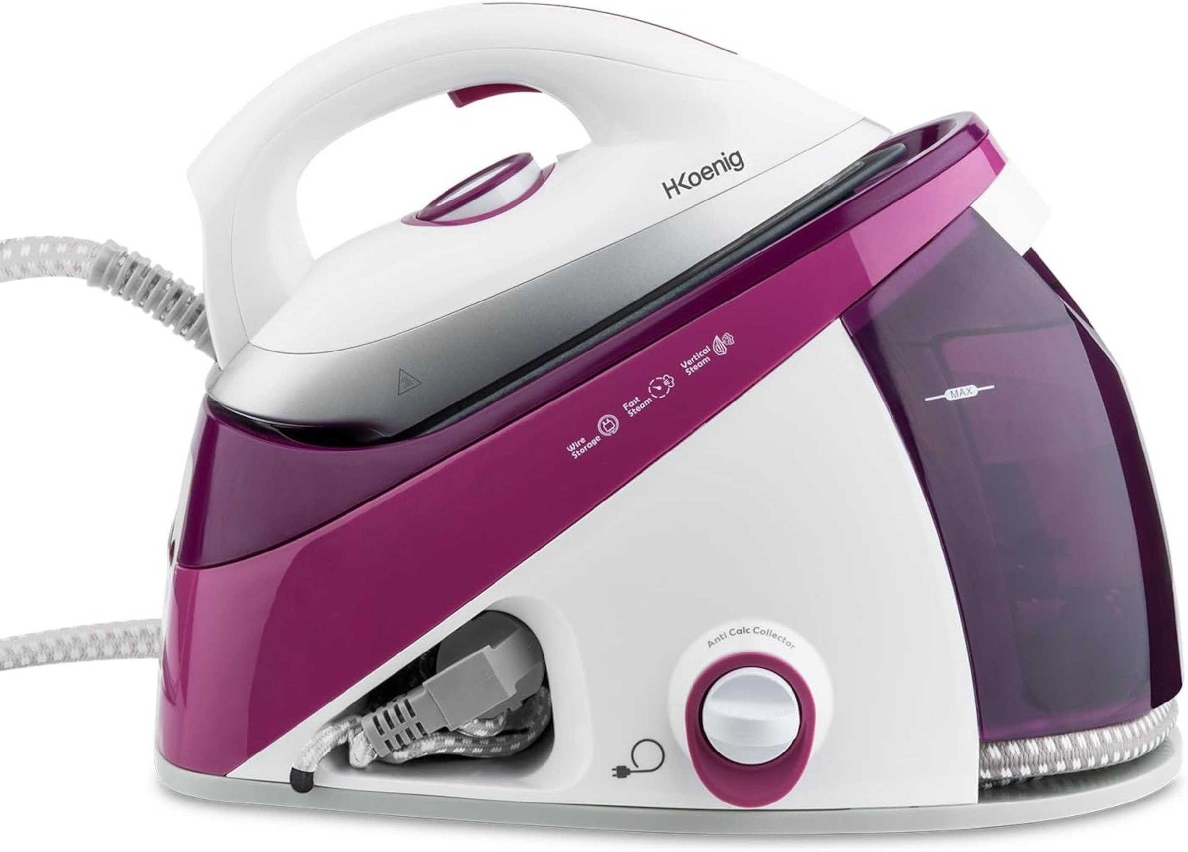 H.Koenig Dampfbügelstation V26 Dampf-Bügelstation 2400 Watt und abnehmbarem Wassertank
