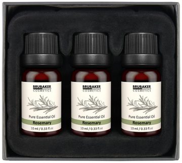BRUBAKER Duftöl 3er-Set Rosmarin Öl - Konzentration, Kreativität (Naturrein & Vegan, 3 x 10 ml Rosmarinöl), Ätherische Öle Aromatherapie Geschenkset