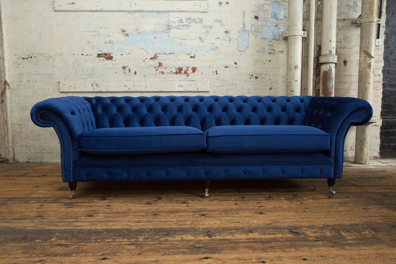 4 Chesterfield JVmoebel Sitzer Design Chesterfield-Sofa, cm Sofa Couch 265 Sofa
