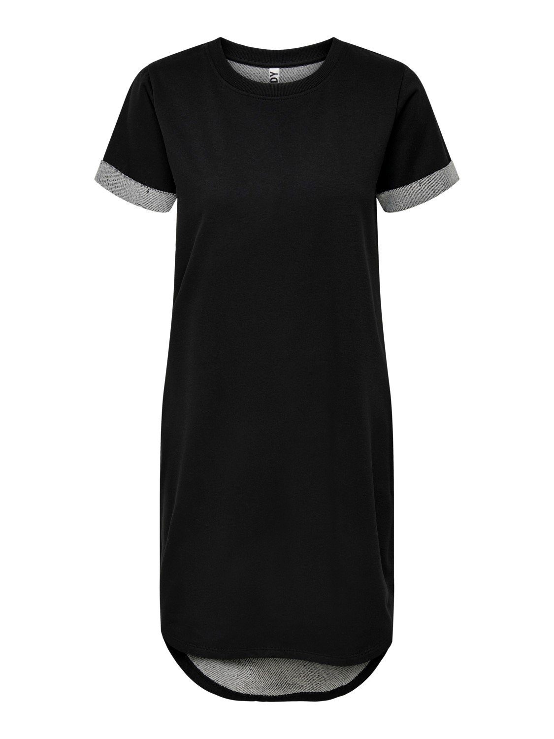 JACQUELINE de YONG Shirtkleid Lockeres (lang, Kleid JDYIVY Rundhals Midi Dress Tunika 3606 in Shirtkleid Schwarz 1-tlg)