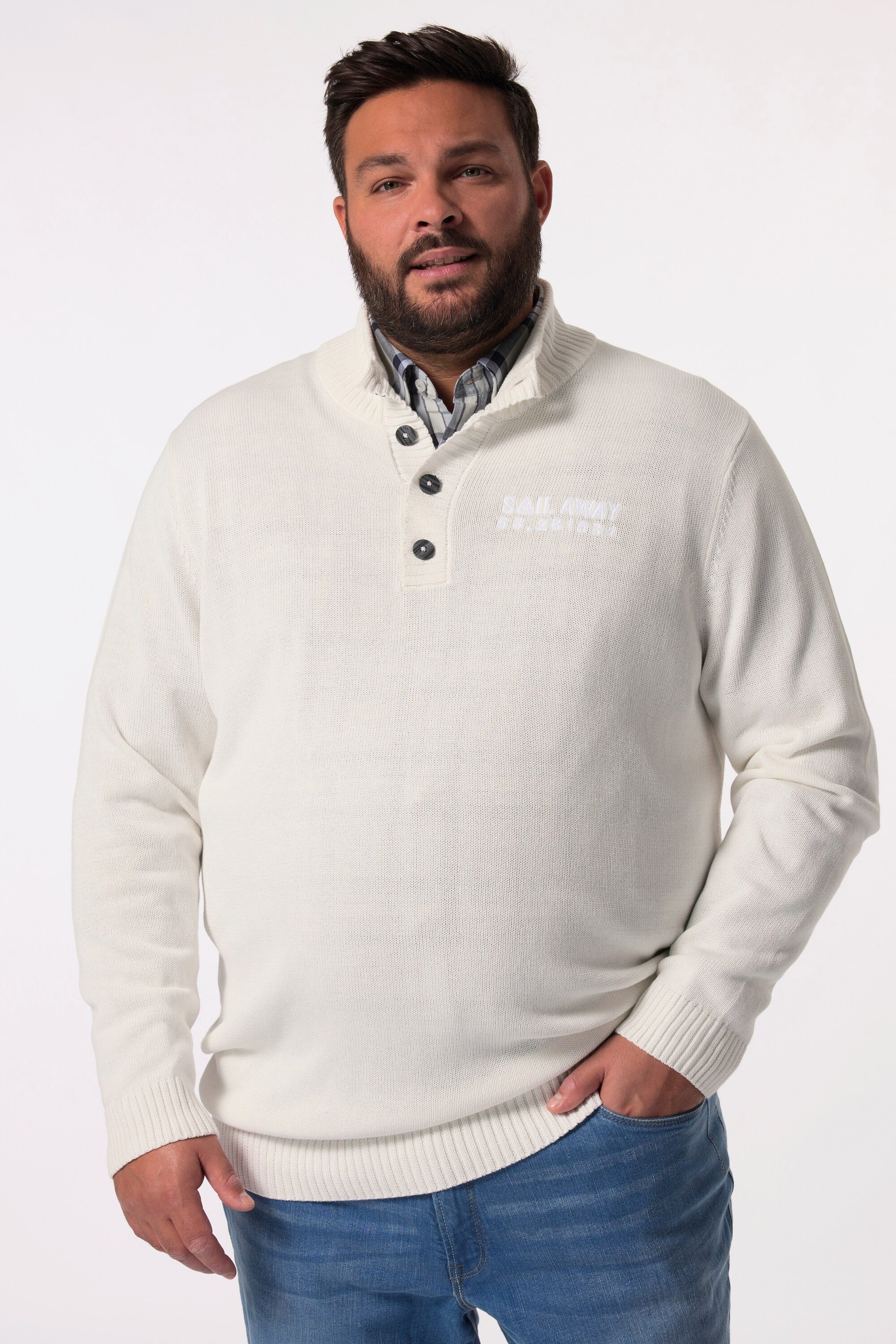 Men Plus Rundhalspullover Men+ Troyer Zippkragen günstig online kaufen