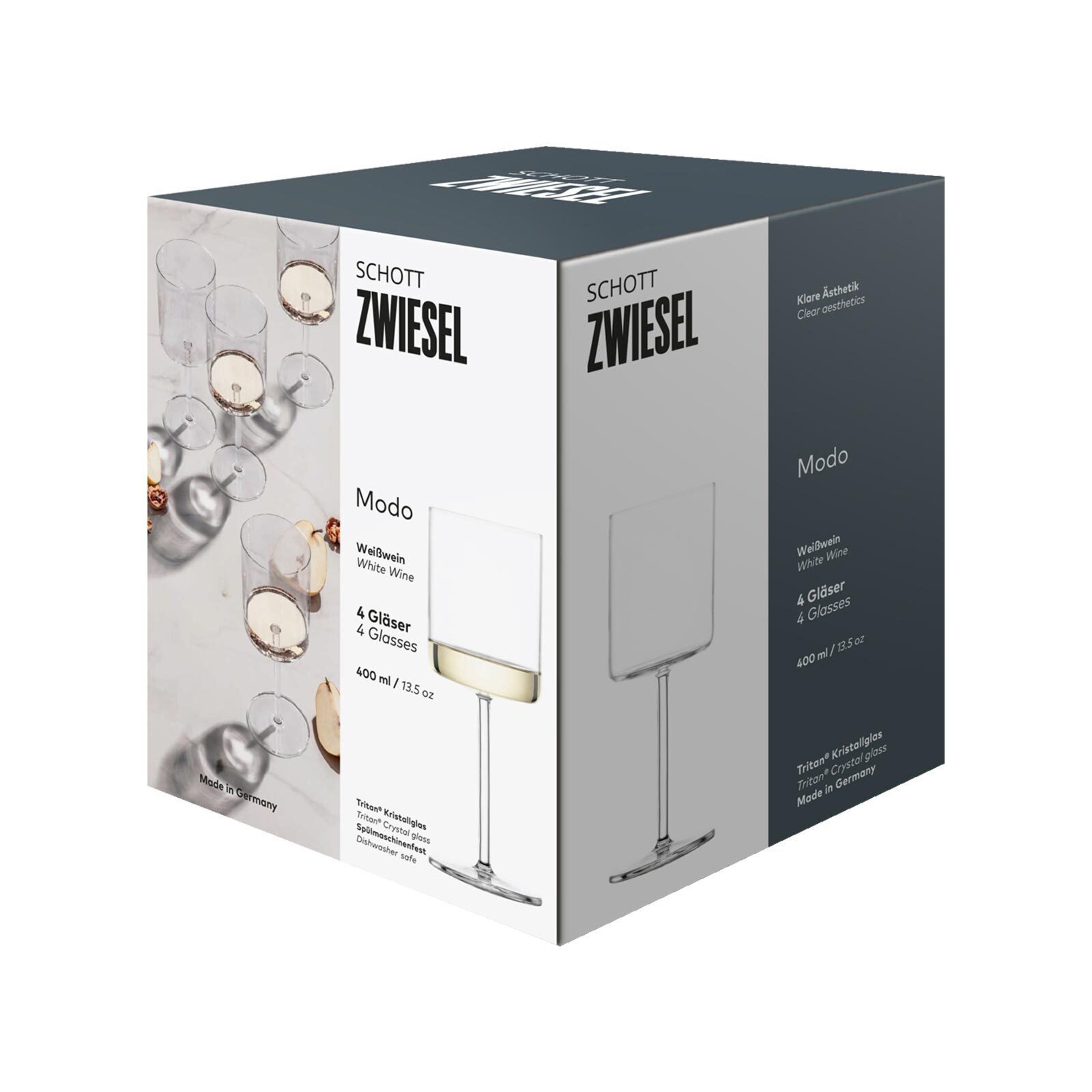 SCHOTT-ZWIESEL Sektglas Modo Weißweingläser 400 ml 4er Set, 4-tlg., Glas