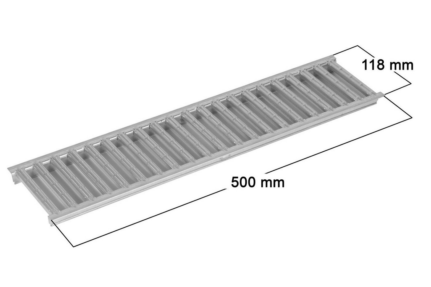 Thumbnail - ACO Severin Ahlmann GmbH & Co. KG Entwässerungsrinne Stegrost Stahl verzinkt Länge: 50 cm - Breite: 11,8 cm, 1-St.