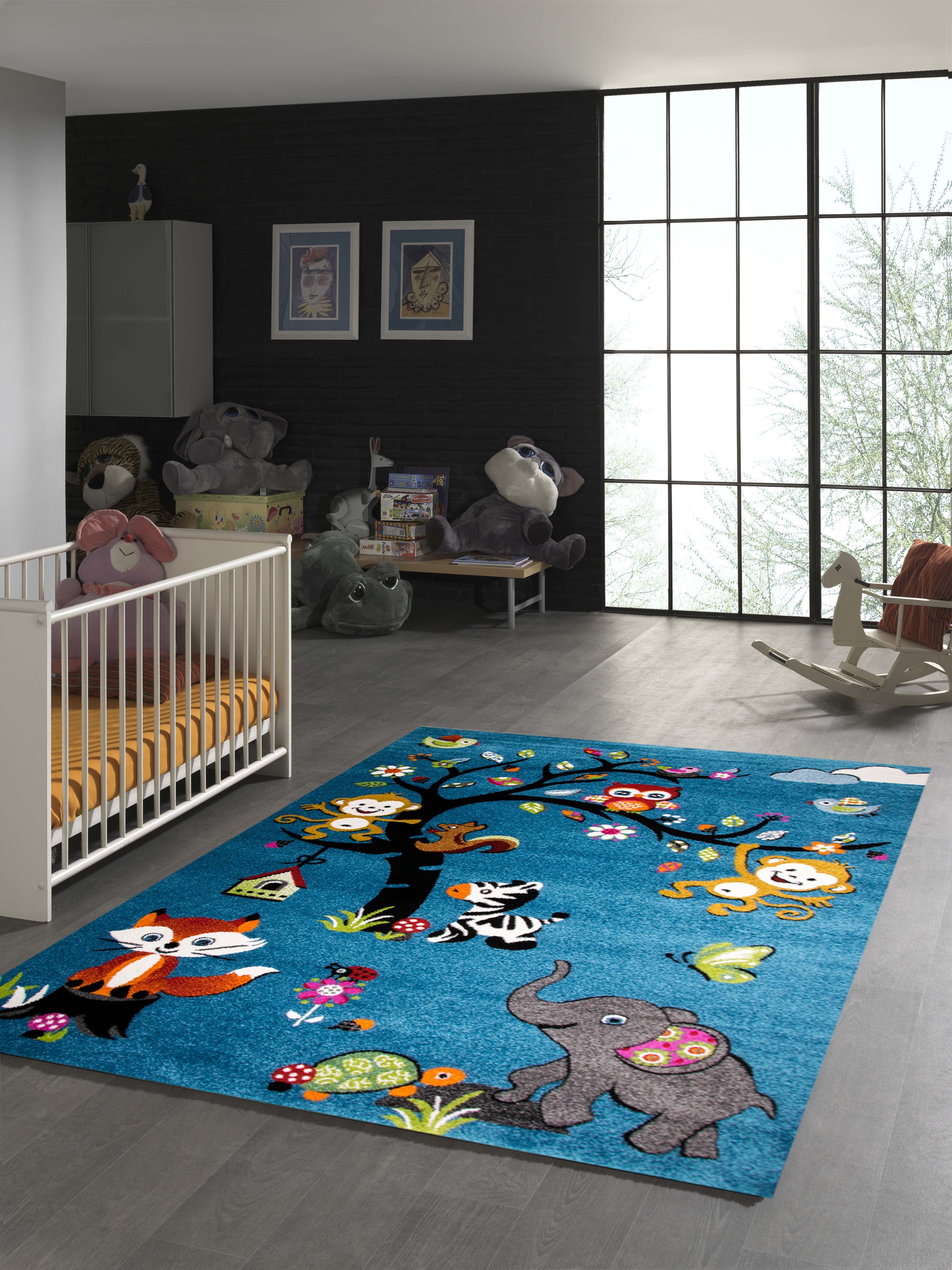 TeppichHome24 Kinderteppich Kinderzimmer Teppich Zootiere in günstig online kaufen