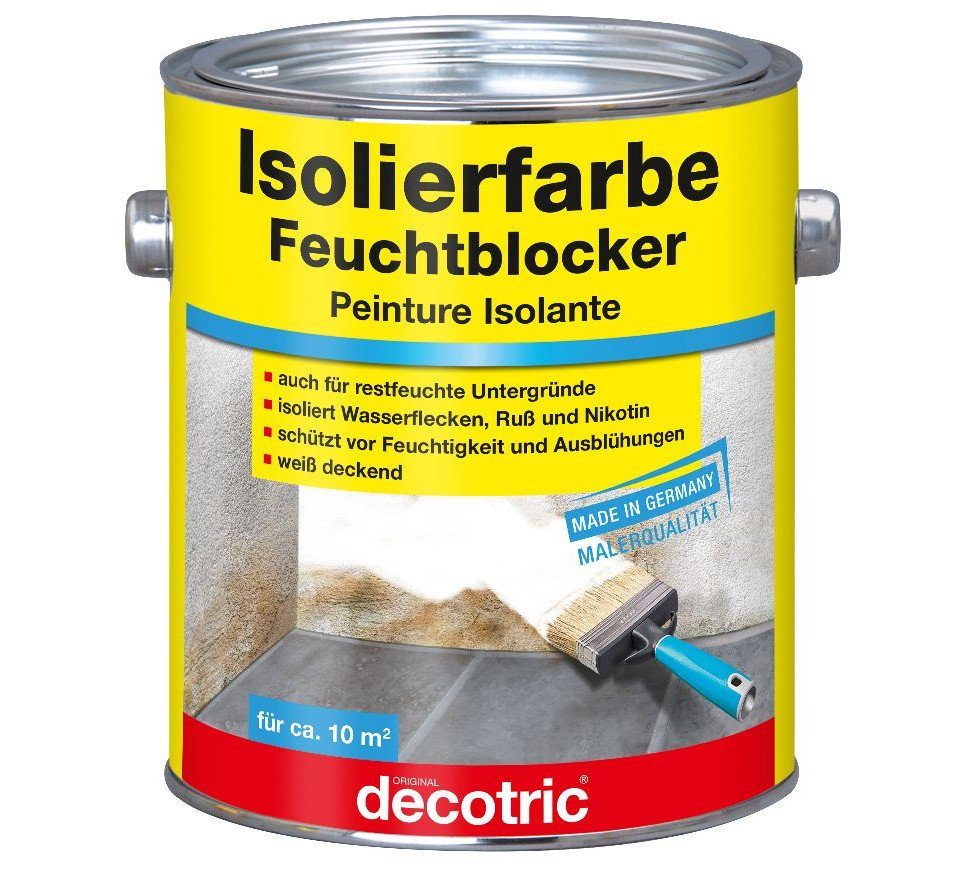 decotric® Isoliergrundierung Decotric Isolierfarbe Feuchtblocker 2 L weiß