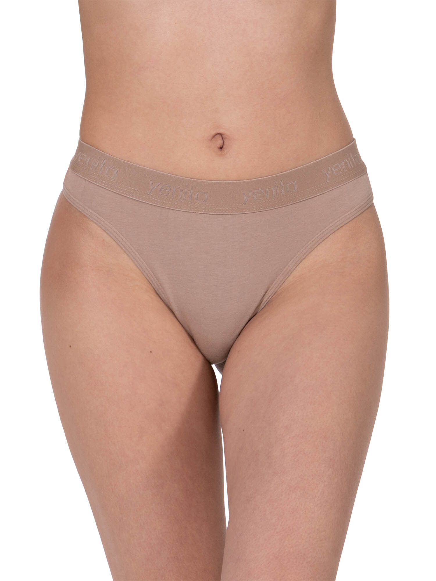Yenita® String Damen Tanga mit elastischem Logobund (3-St) in angenehmer Baumwoll-Stretchqualität